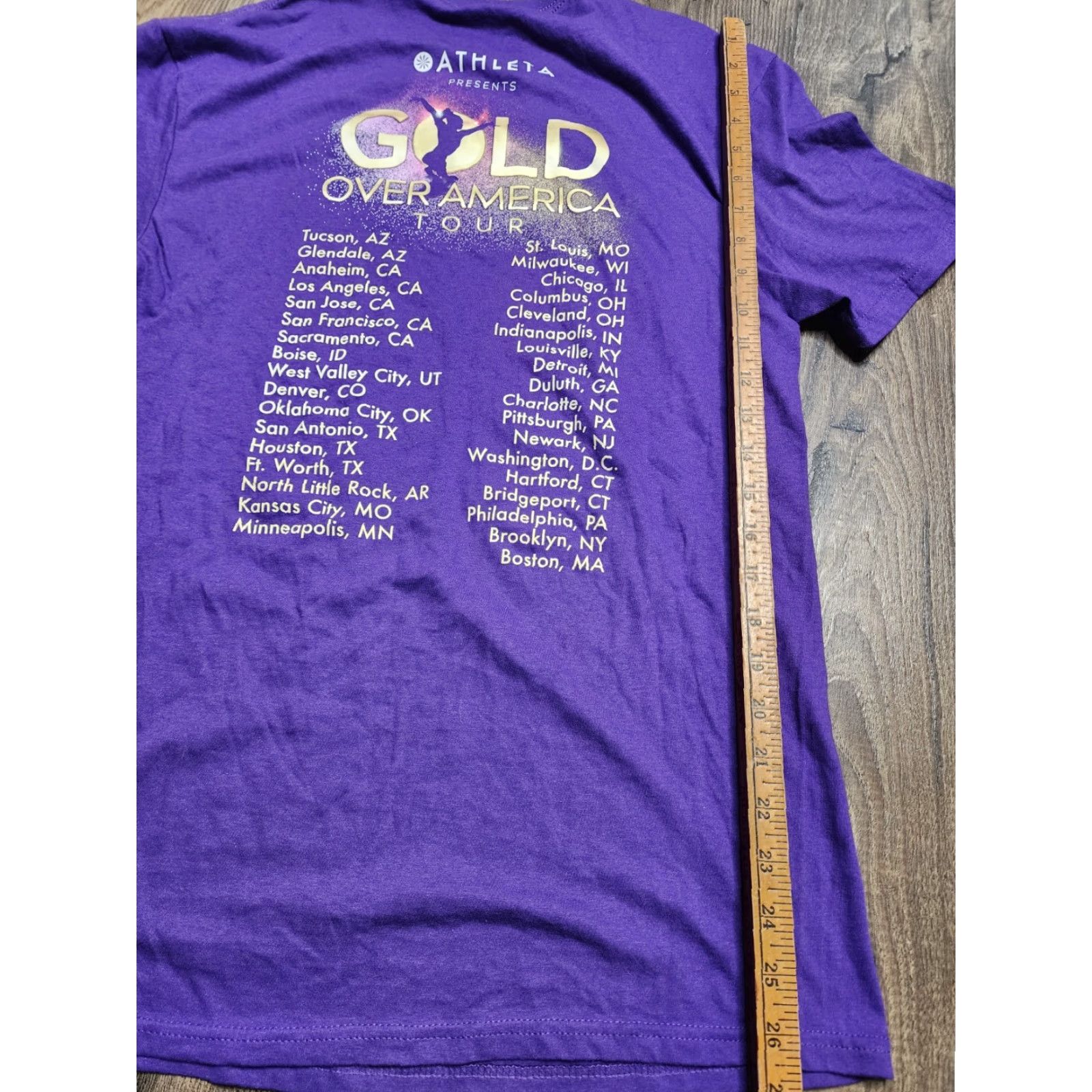 Athleta VINTAGE Athleta Adult T-Shirt Short Sleeve Crew Neck Gymnastics Double-Sided Purple 90s Unisex Size US M / EU 48-50 / 2 - 4 Thumbnail