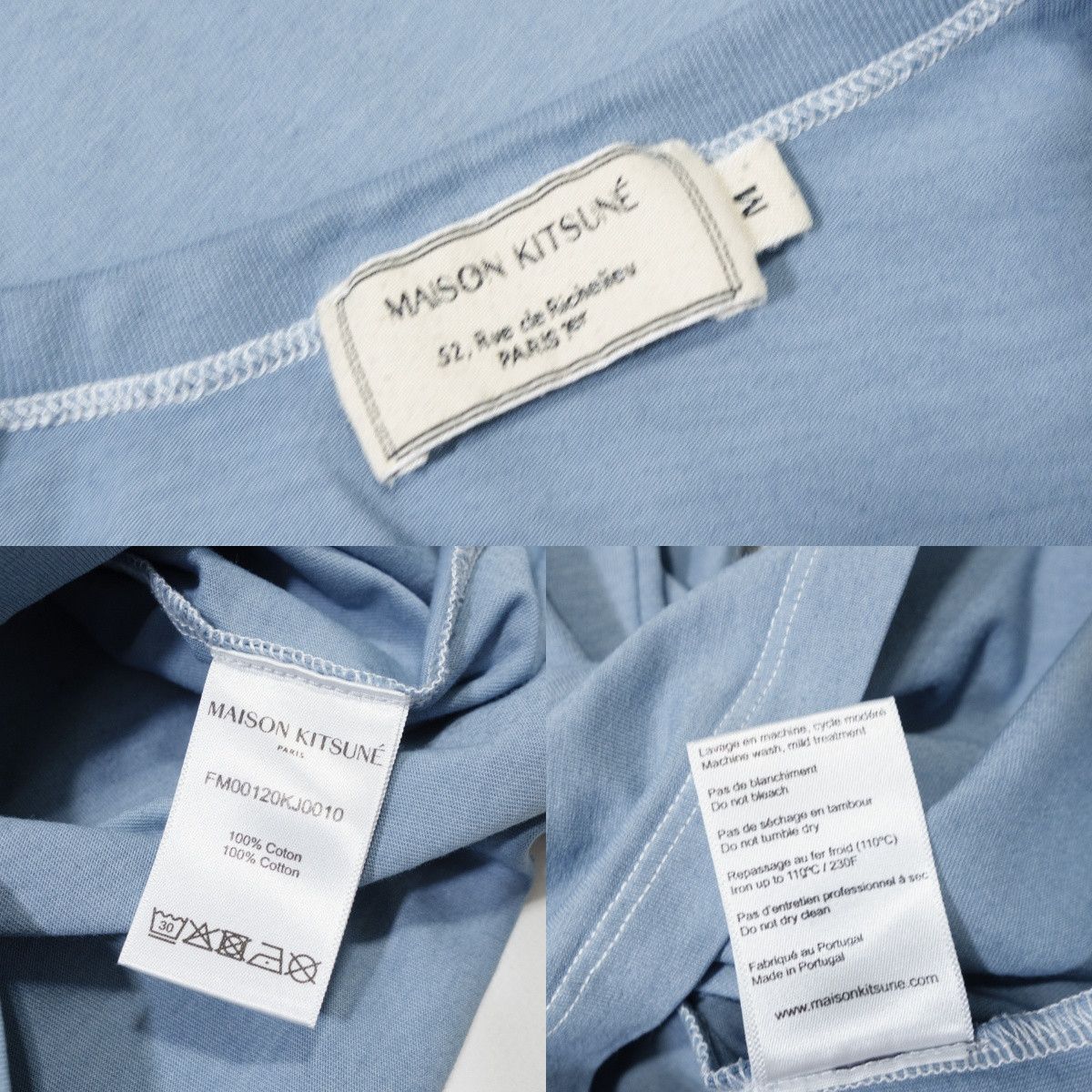 Maison Kitsune Tricolor Fox Patch Classic Pocket T-Shirt Size US M / EU 48-50 / 2 - 7 Thumbnail