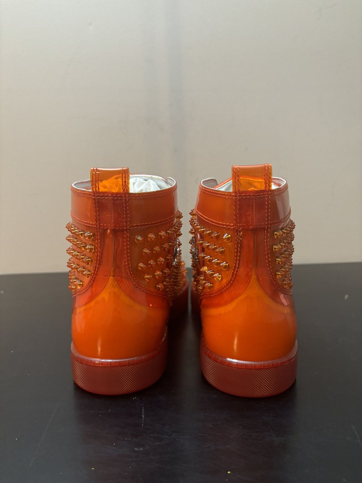 Christian Louboutin Christian Louboutin Red Bottom Louix Ray Spikes PVC Orange Size US 12 / EU 45 - 5 Thumbnail