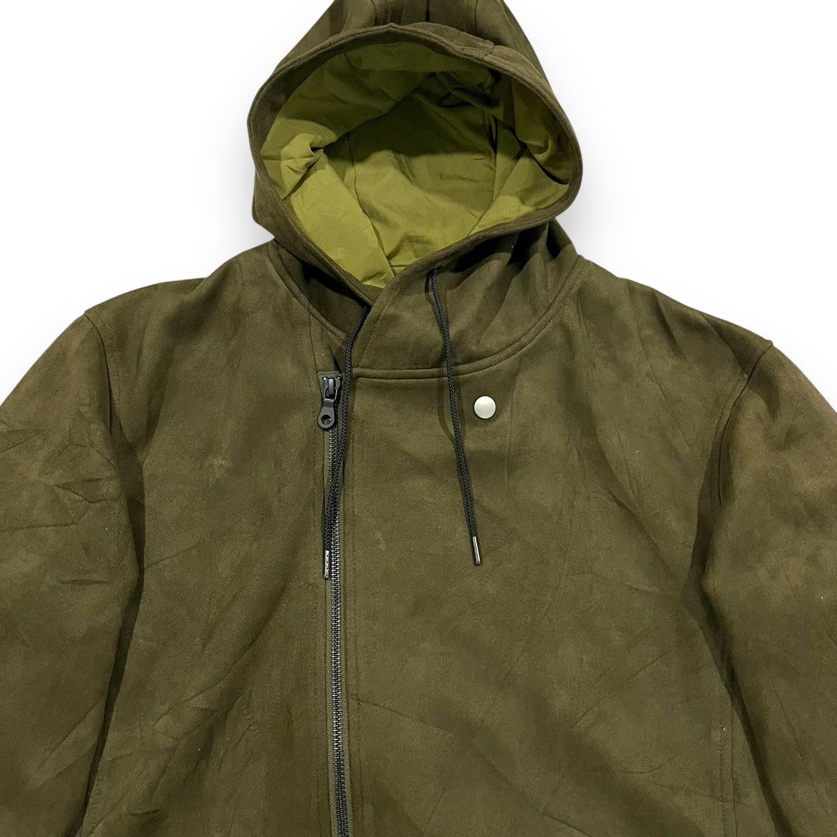 Japanese Brand 🇯🇵 NICOLE SELECTION FAUX SUEDE ZIPPED UP JACKET HOODIE Size US L / EU 52-54 / 3 - 4 Thumbnail