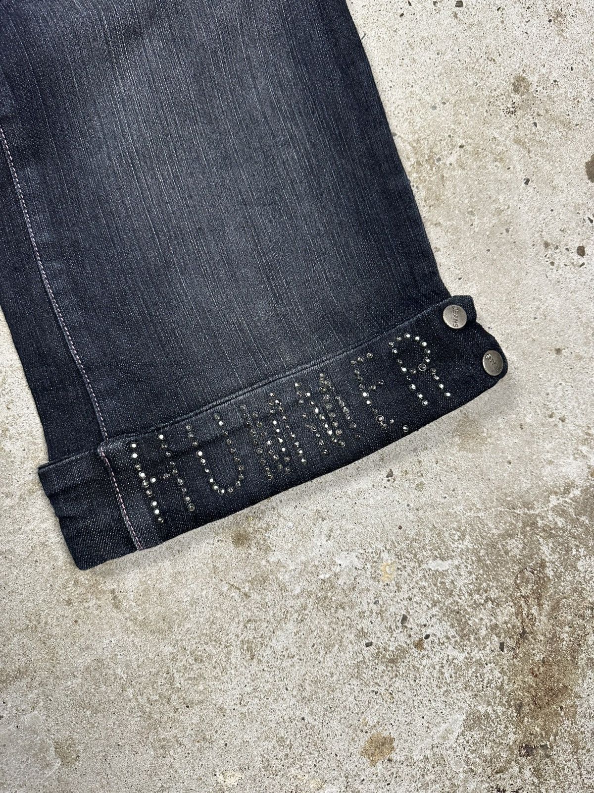 If Six Was Nine Vintage Y2K Baggy Rhinestones Jeans Denim Jorts Shorts Size US 34 / EU 50 - 3 Thumbnail