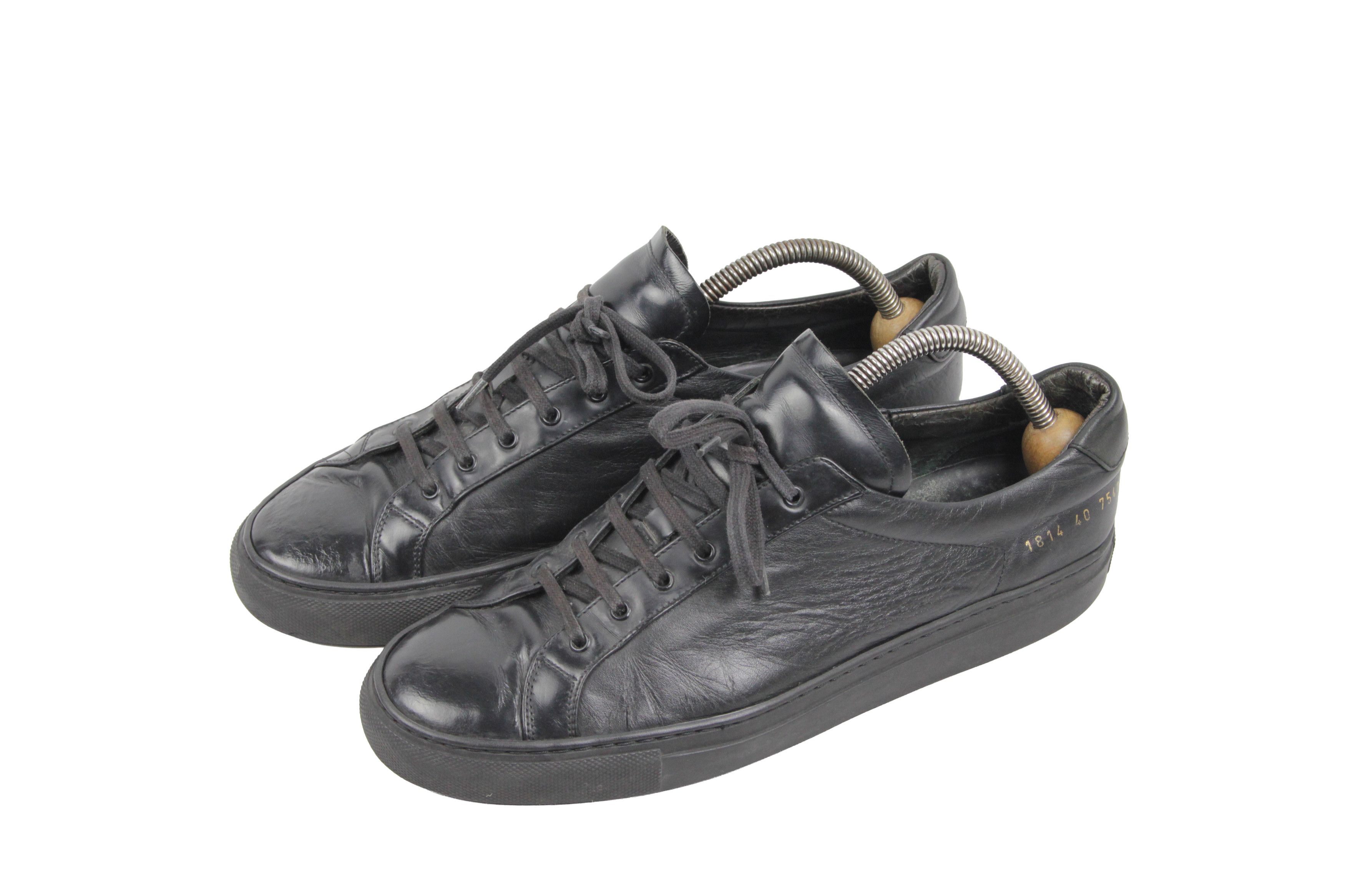 Common Projects Achilles Low Full Black Sneakers Size US 7 / EU 40 - 3 Thumbnail