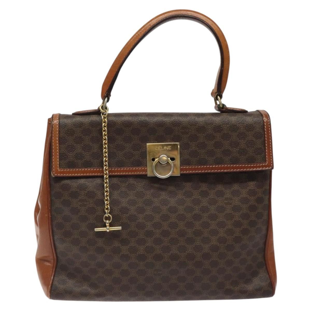 Celine CELINE Macadam Canvas Hand Bag Pvc Leather Brown Gold Size ONE SIZE - 2 Thumbnail