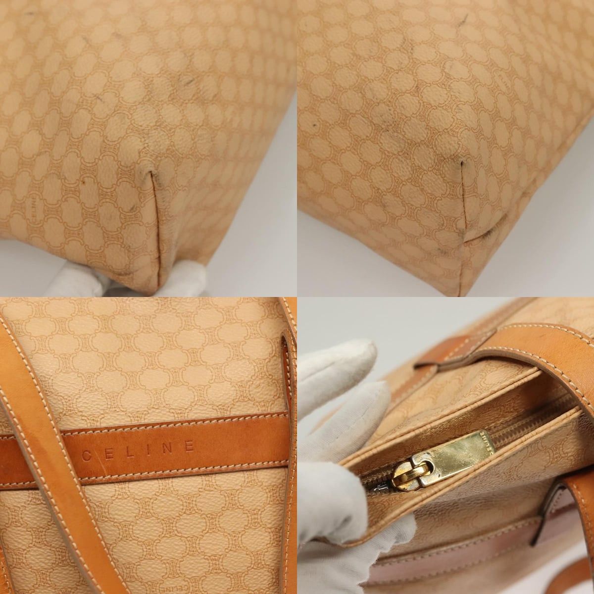 Celine CELINE Macadam Canvas Tote Bag Pvc Beige Gold Size ONE SIZE - 11 Thumbnail