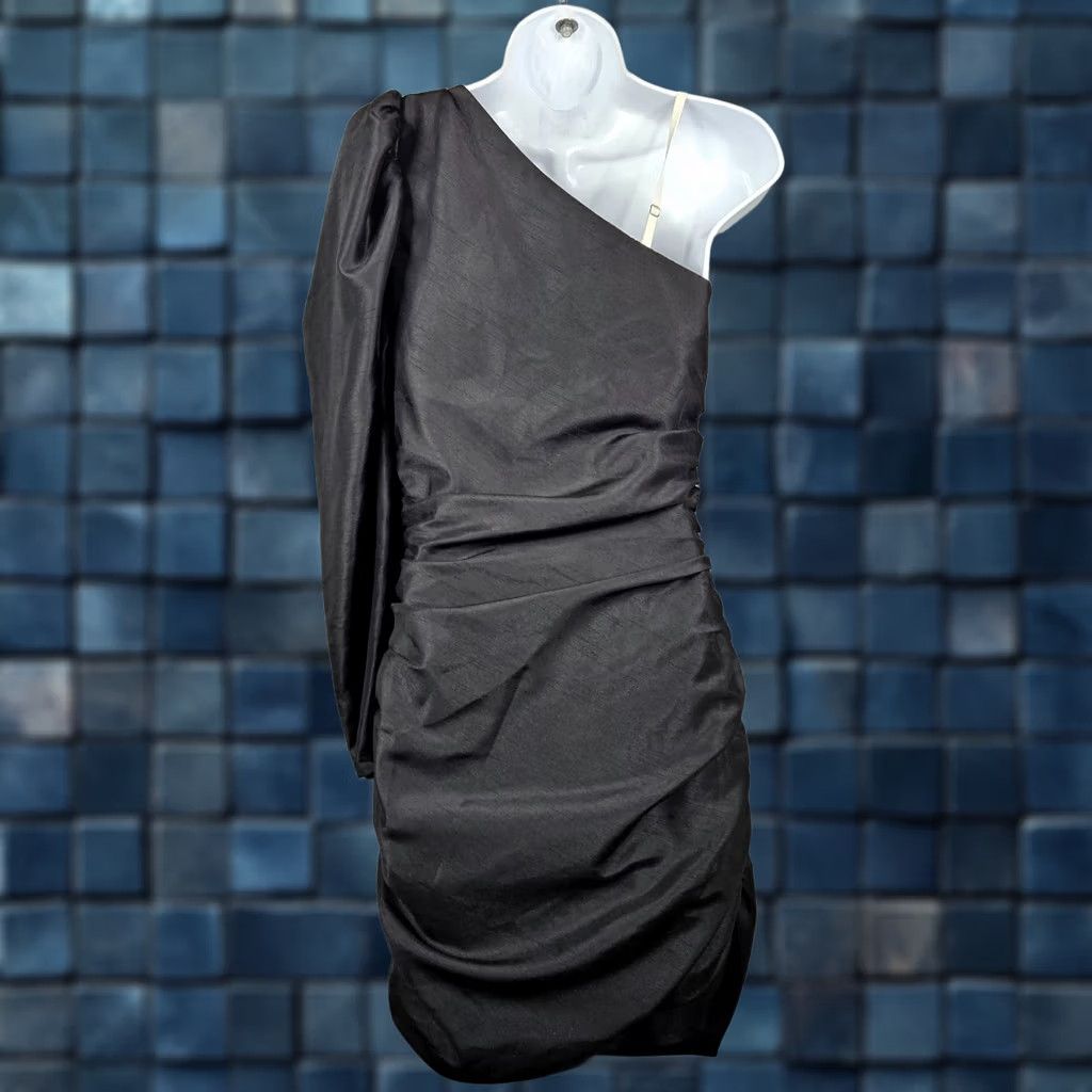 Vintage Aritzia Wilfred rHAPSODY Black One-Shoulder Ruched Dress Size 6 Size M / US 6-8 / IT 42-44 - 1 Thumbnail
