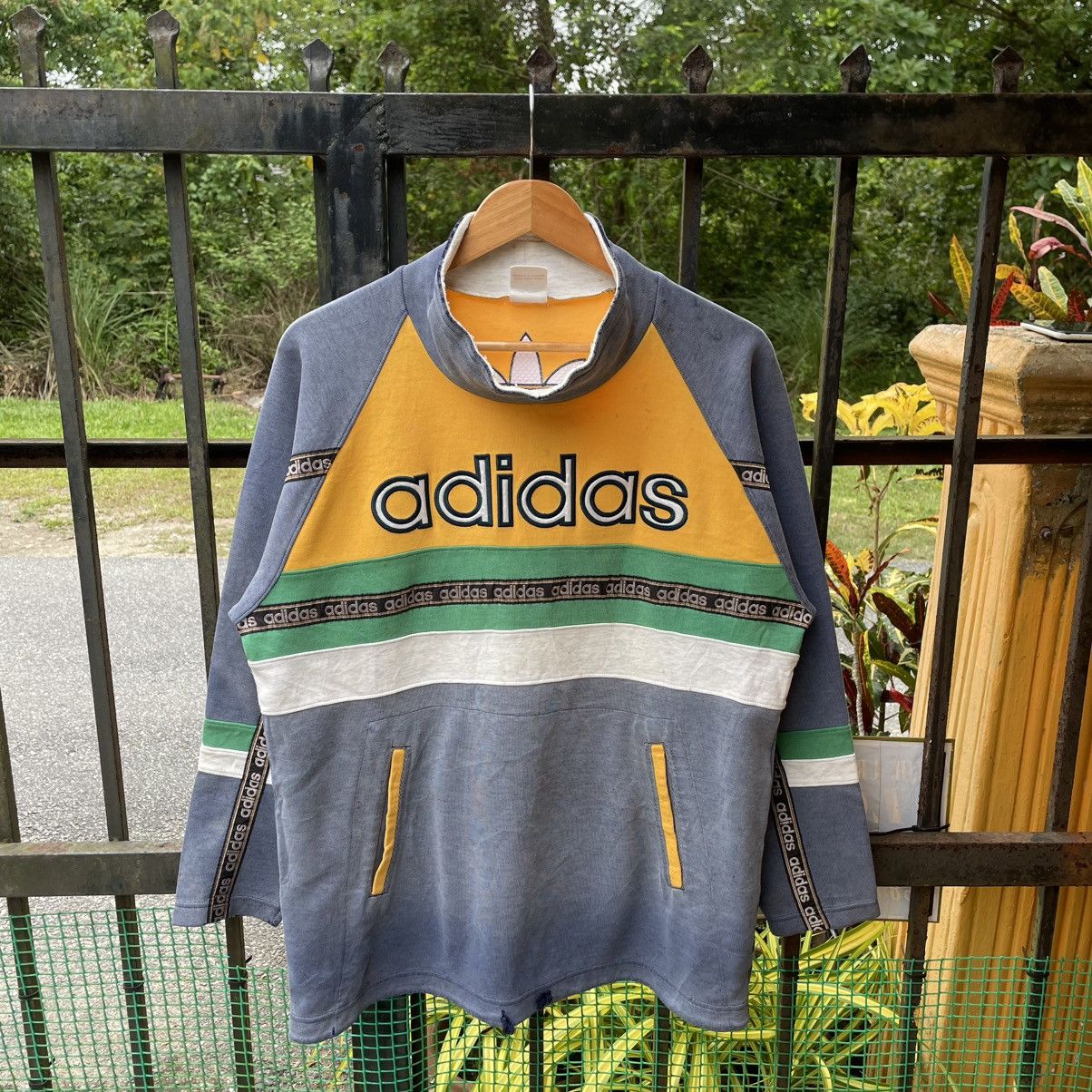 Adidas × Vintage 🔥Vintage Adidas Multicolour Sun Faded Distress Sweatshirts Size US M / EU 48-50 / 2 - 1 Thumbnail