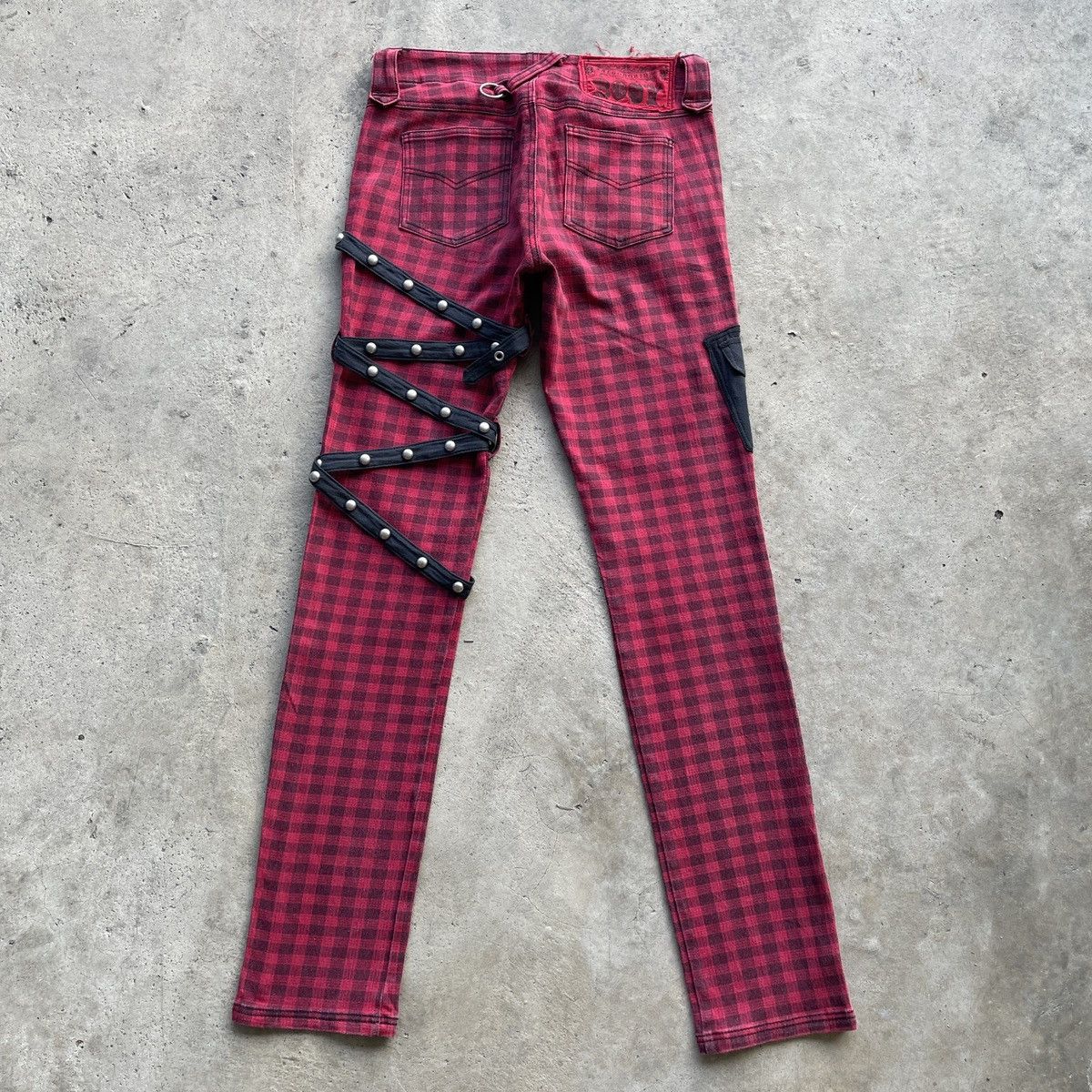 If Six Was Nine × Japanese Brand × Seditionaries Vintage Algonquins Punk Bondage Checkred Ankle Zip RARE Pant Size US 27 - 11 Thumbnail