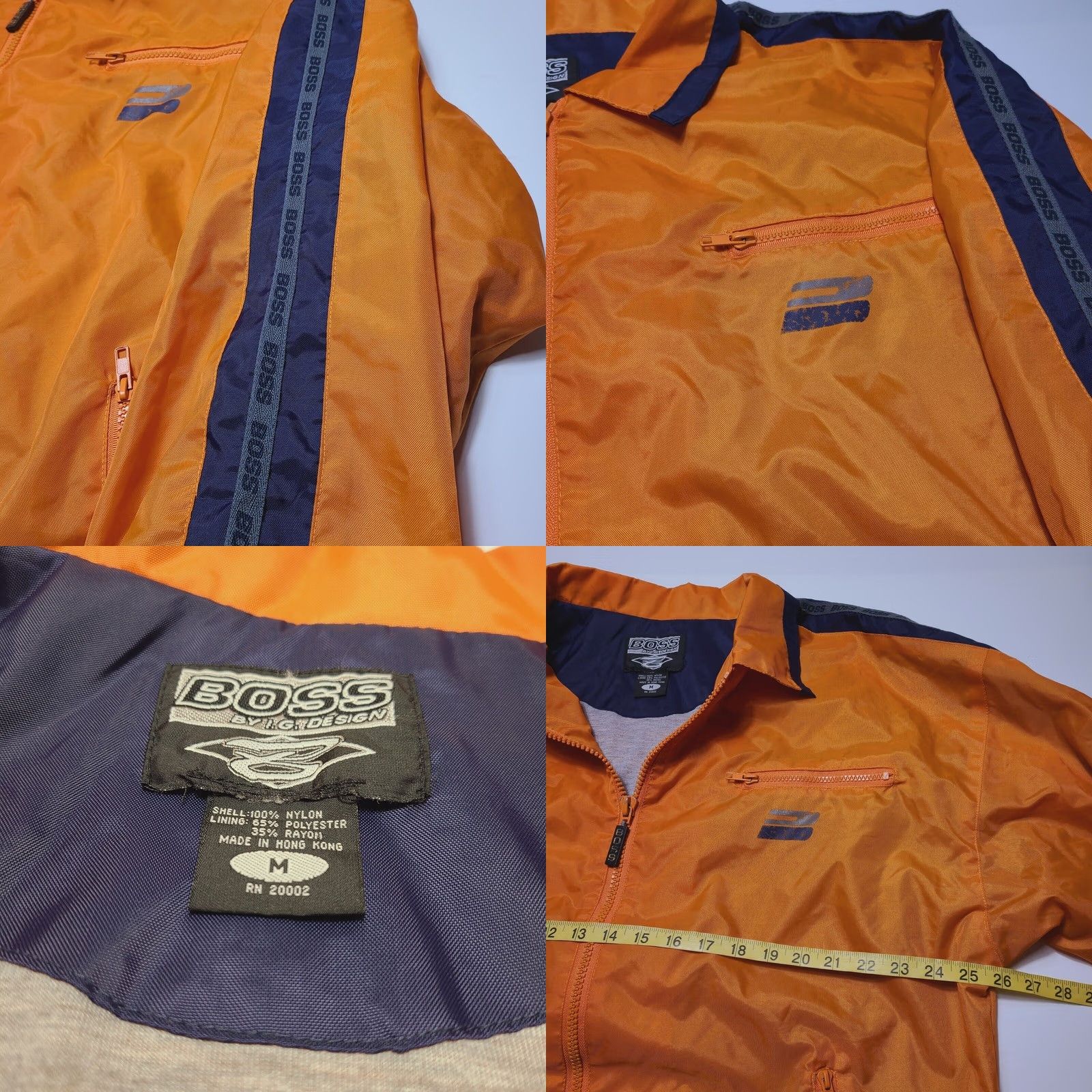 Vintage VINTAGE Boss by IG Design Windbreaker Jacket Lined Hip Hop Men's Medium Orange Size US M / EU 48-50 / 2 - 10 Thumbnail