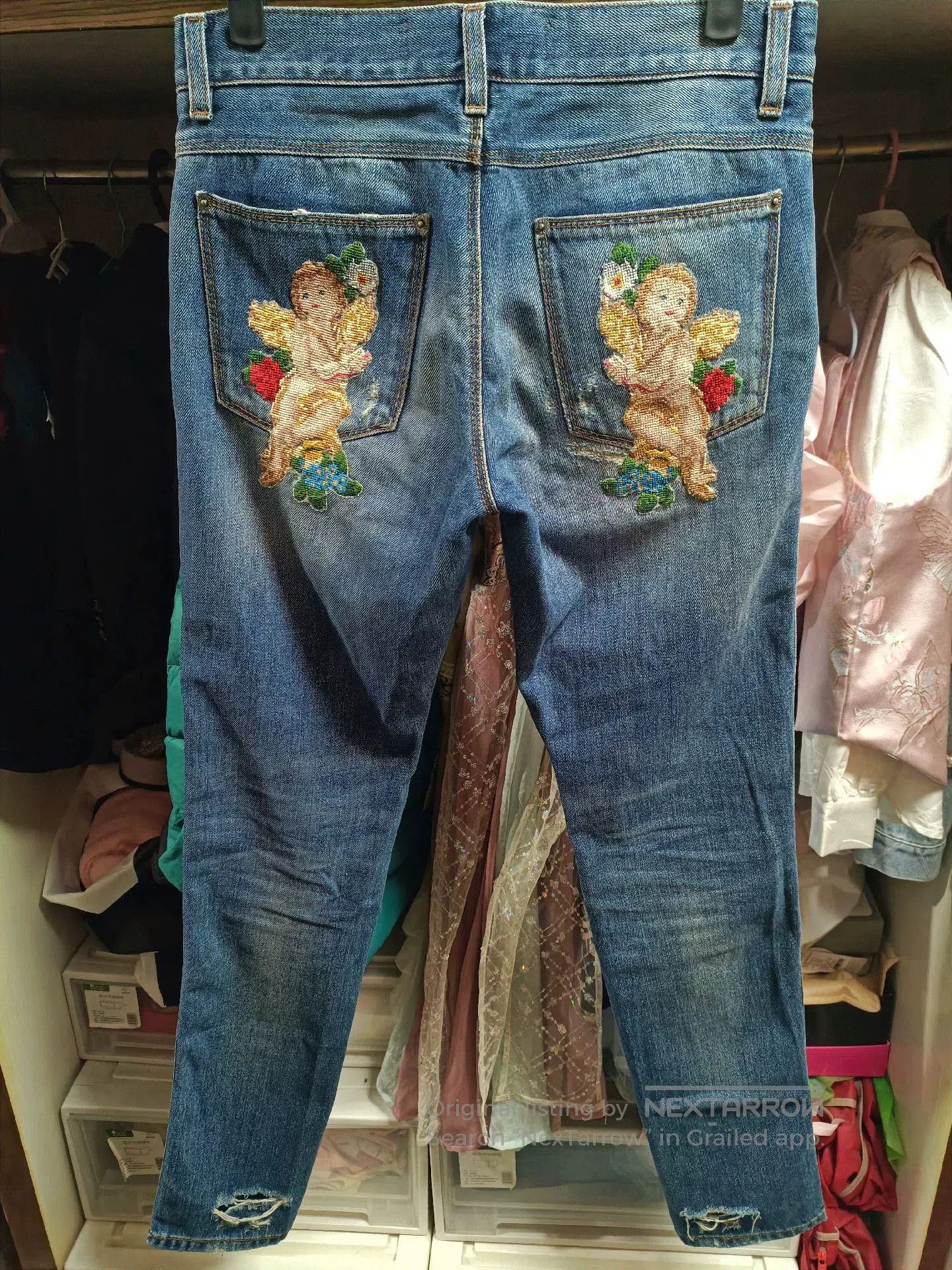 Dolce & Gabbana Dolce & Gabbana Angel Embroidery Jeans. Size US 28 / EU 44 - 1 Thumbnail