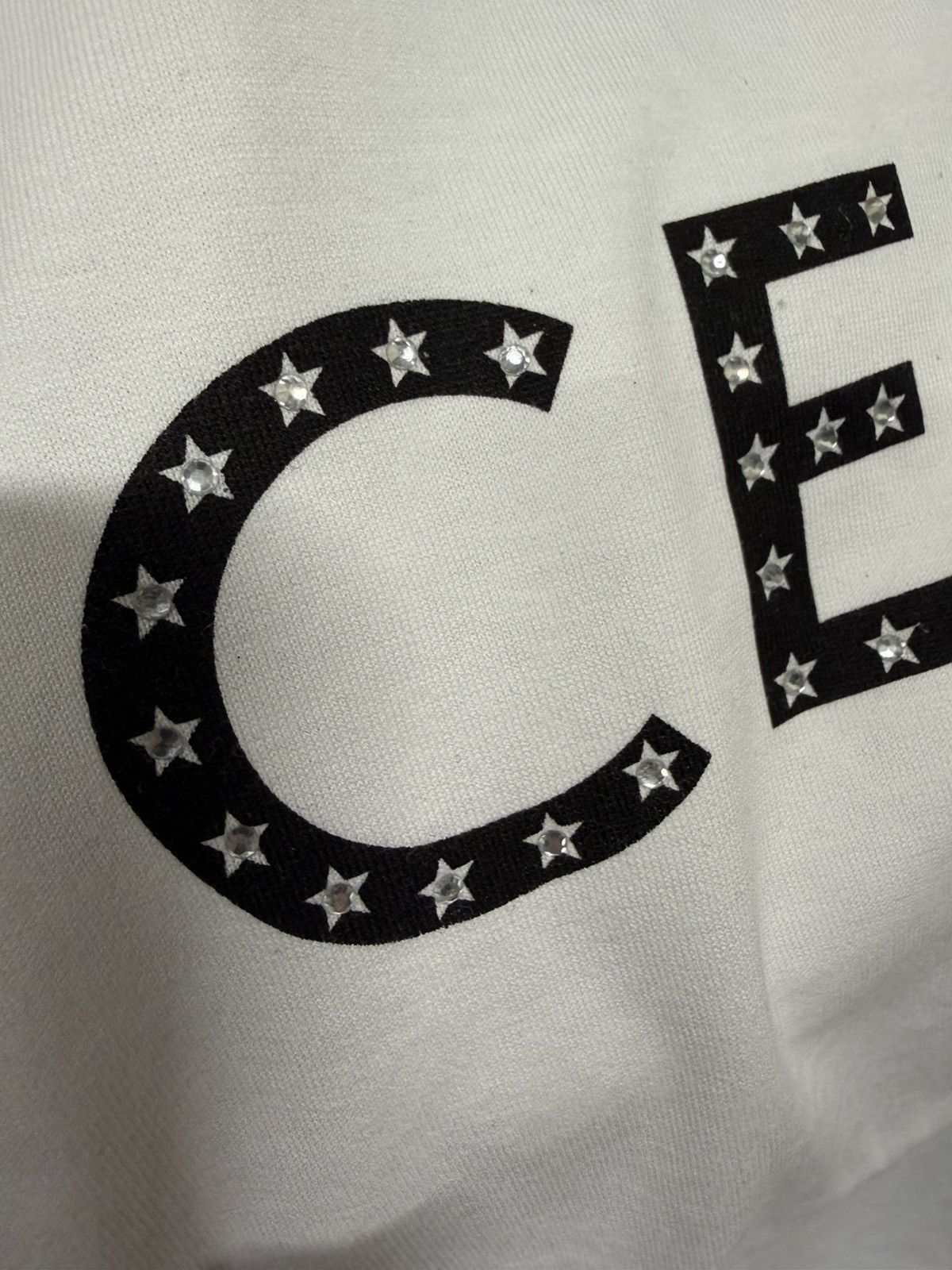 Celine Celine Paris Crystal Studded Logo T-Shirt NEW 900$ Size US M / EU 48-50 / 2 - 2 Thumbnail