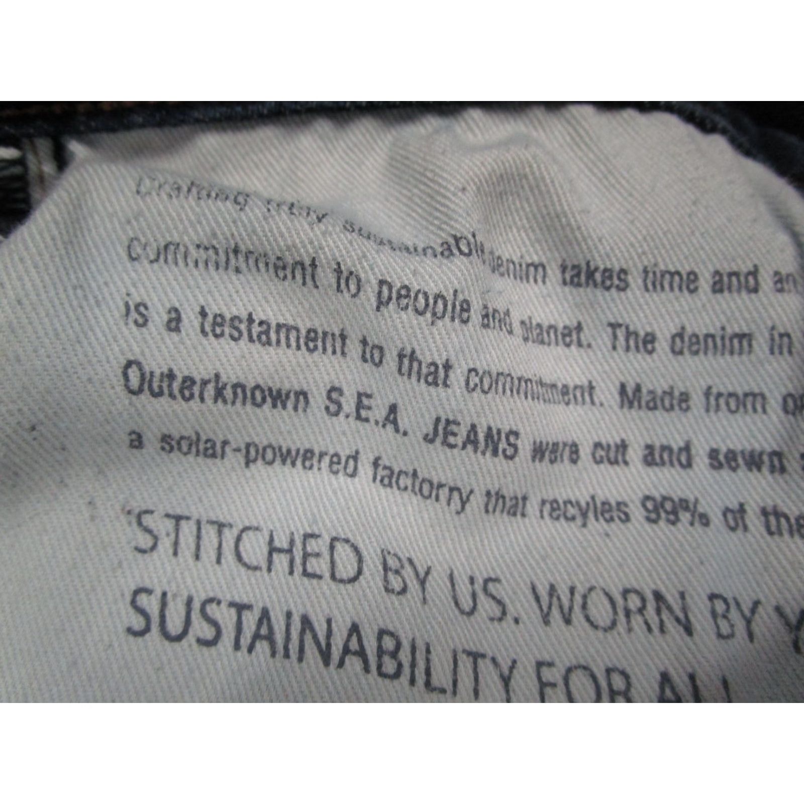 Outerknown Outerknown Jeans Mens 38x30 Dark Wash Local Straight Fit S.E.A. Organic Denim Size US 38 / EU 54 - 4 Thumbnail
