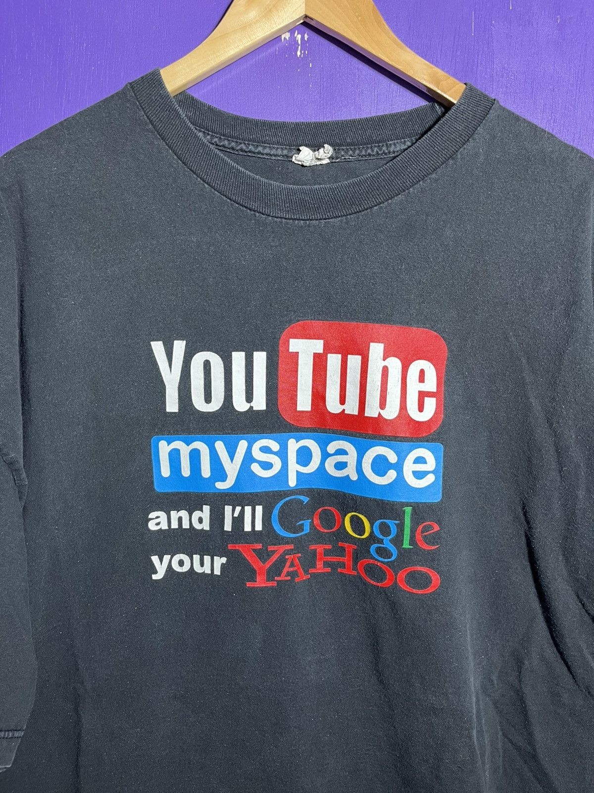 Vintage Vintage 00s Youtube MySpace google yahoo t-shirt Size US XXL / EU 58 / 5 - 3 Thumbnail