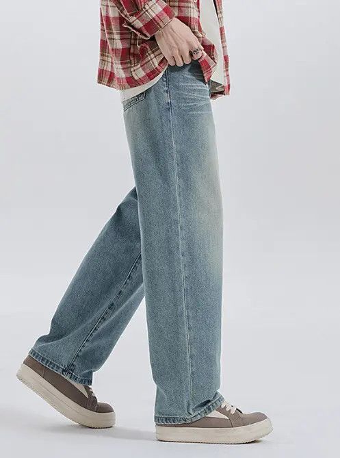 VIBE American retro loose raw edge high street wide leg jeans Size US 32 / EU 48 - 8 Thumbnail