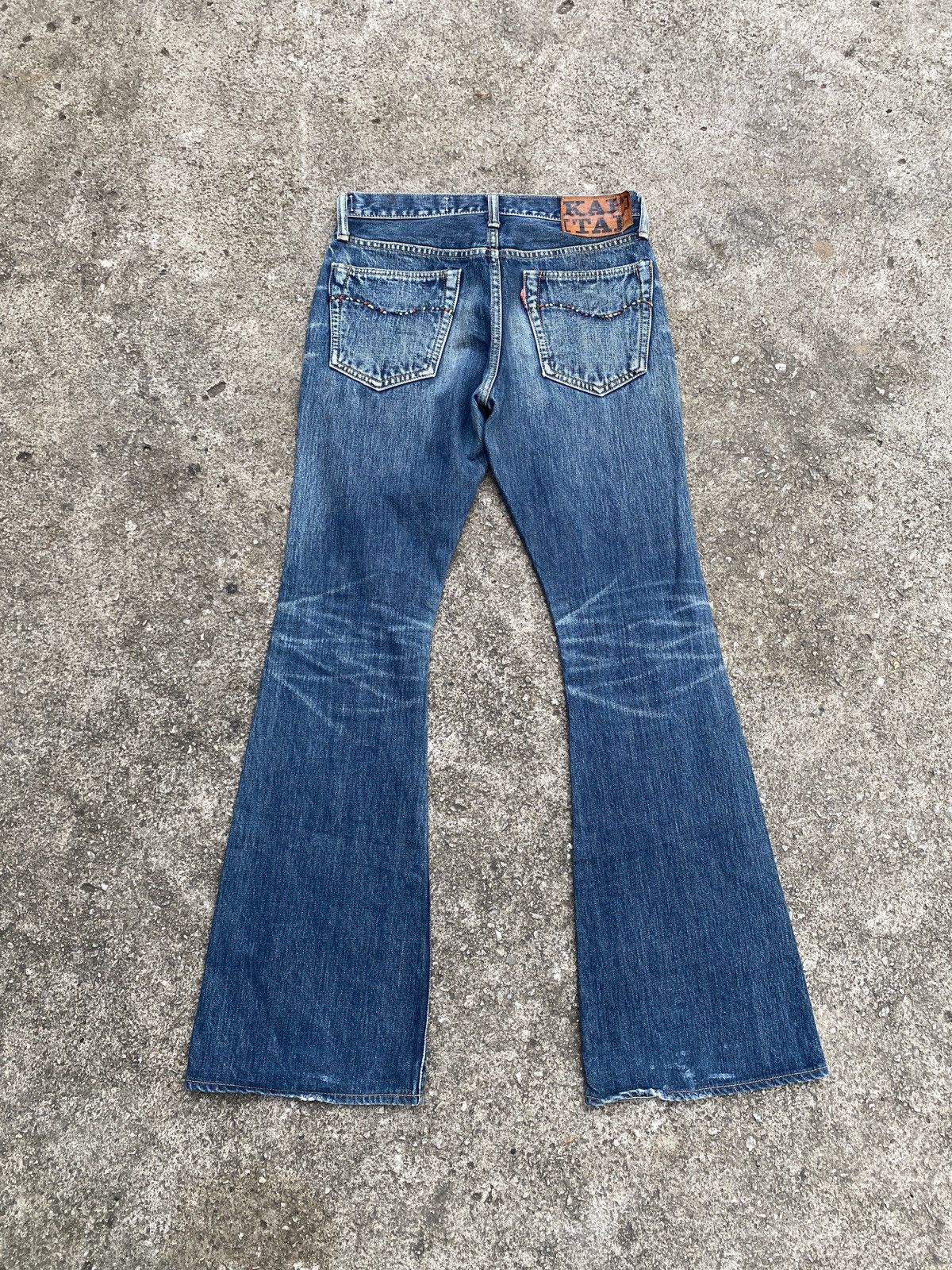 Japanese Brand × Kapital × Kapital Kountry Kapital Japan Flare Denim Blue Faded Design Size US 28 / EU 44 - 3 Thumbnail