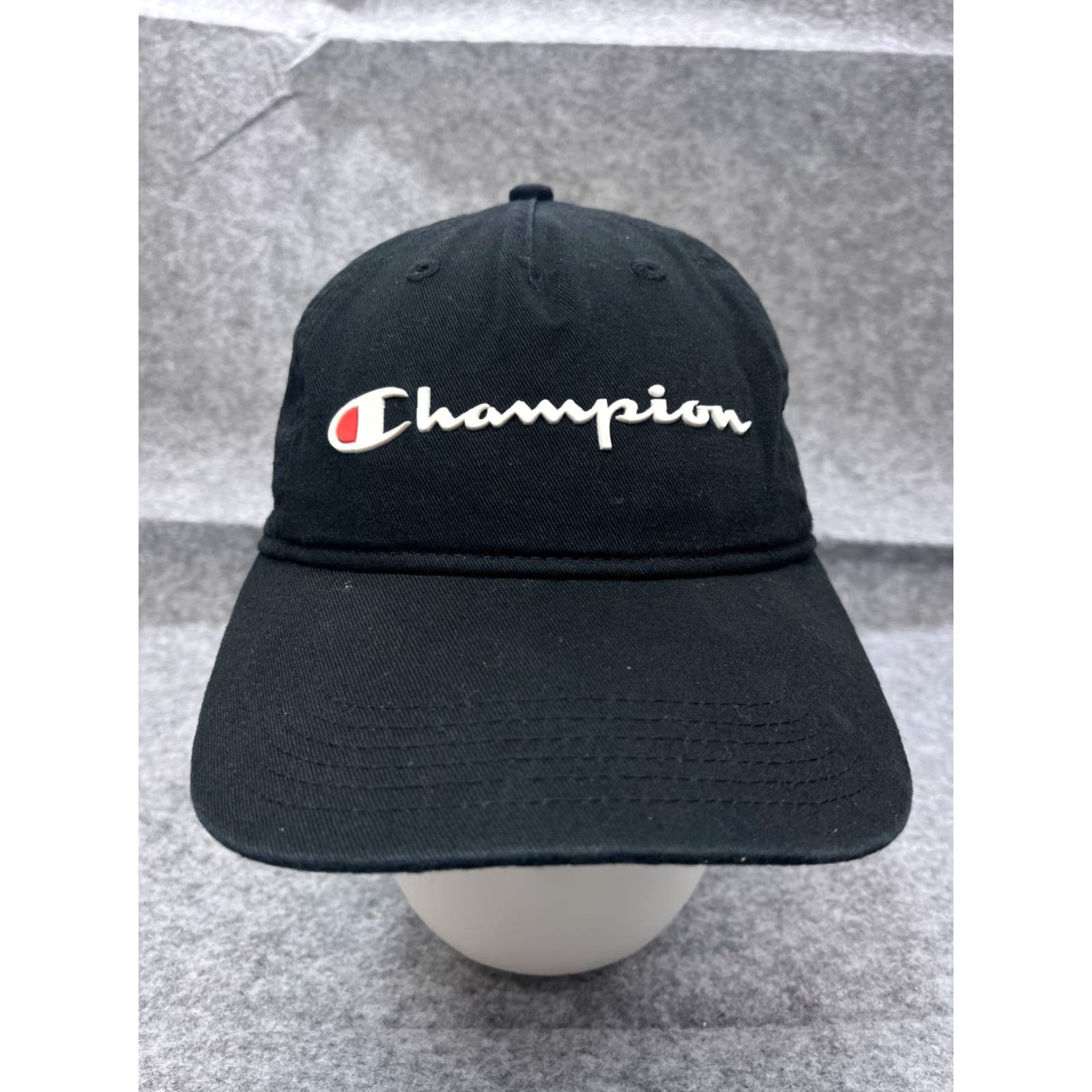 Champion Champion Hat Cap Strap Back Adult One Size Black 100% Cotton Golf Golfer Size ONE SIZE - 2 Thumbnail