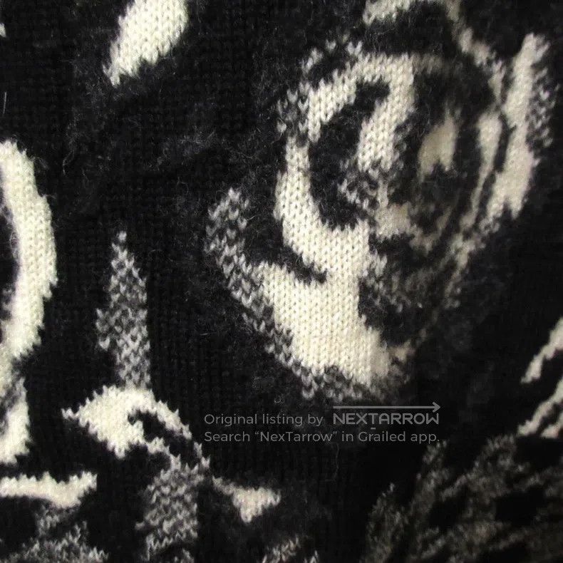 Junya Watanabe Junya Watanabe Rose Jacquard Long Sleeve Wool Knit Size S / US 4 / IT 40 - 5 Thumbnail