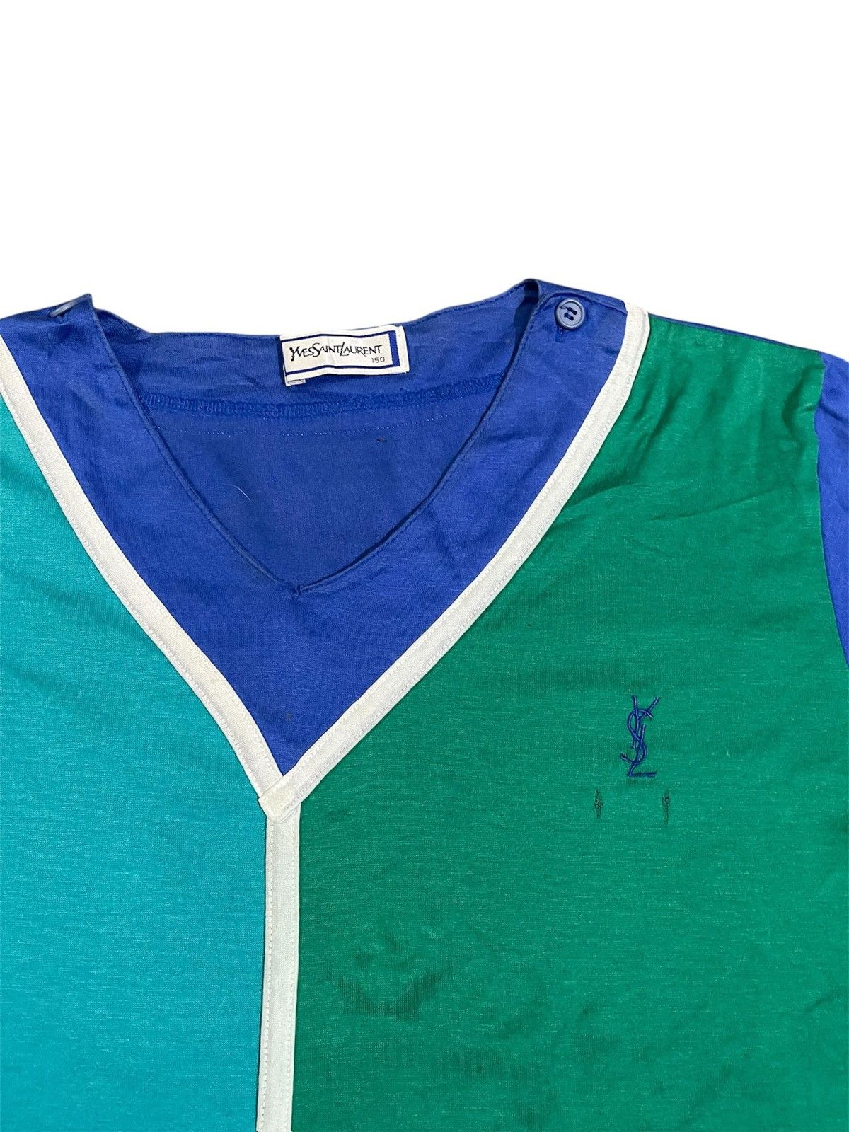 Yves Saint Laurent Vintage Yves Saint Laurent V Neck YSL T Shirt Size M / US 6-8 / IT 42-44 - 6 Thumbnail