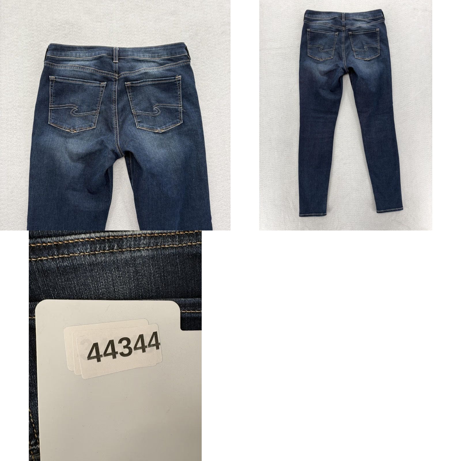 Silver Jeans Co. Silver Jeans Womens Skinny Denim 29x29 Dark Wash Bleecker Stretch Grunge Rock Size 29" - 9 Thumbnail