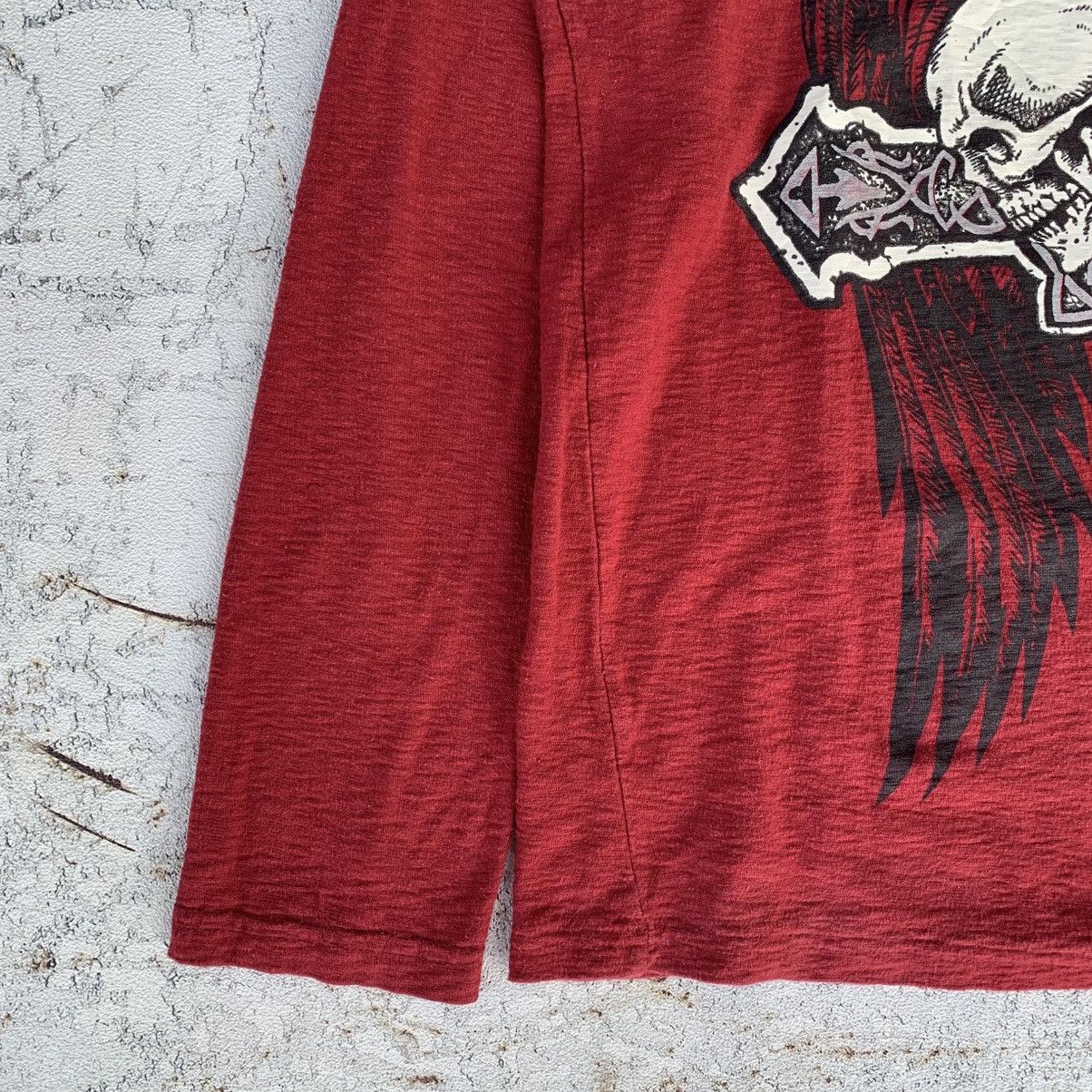If Six Was Nine × Japanese Brand × Le Grande Bleu (L.G.B.) Y2K Affliction Style☠️Cross Skull☠️Longsleeve Tshirt Size US M / EU 48-50 / 2 - 5 Thumbnail