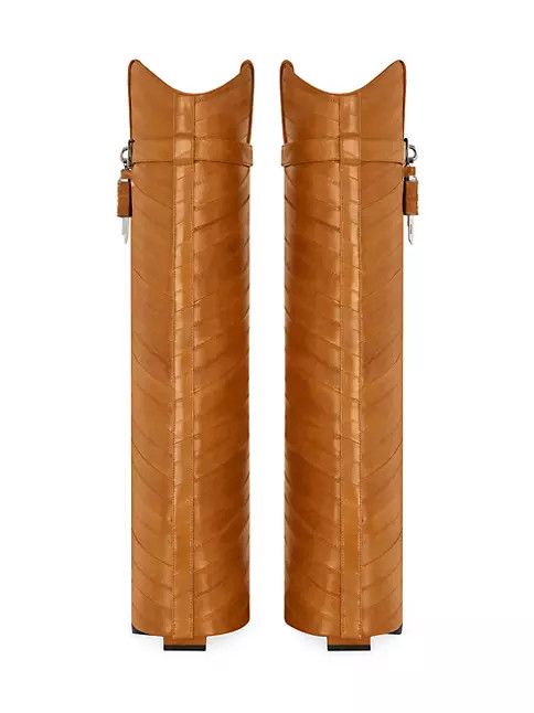 Givenchy o1srvl11e1124 Shark Lock Cowboy Boots in Tan Size US 7 / IT 37 - 4 Thumbnail