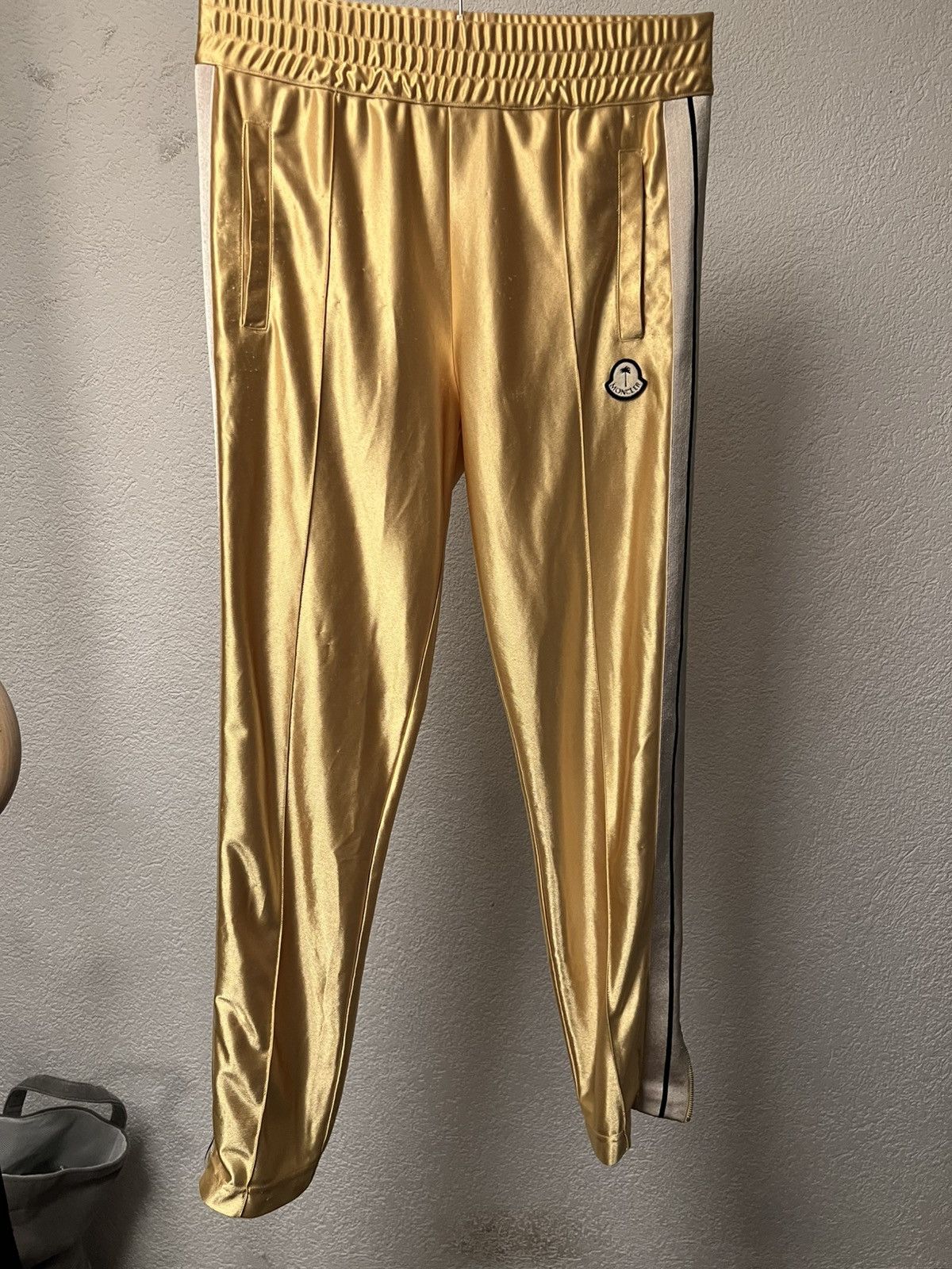 Moncler Genius × Palm Angels Moncler 8 X Palm Angels Track Pants Gold Size US 32 / EU 48 - 2 Thumbnail