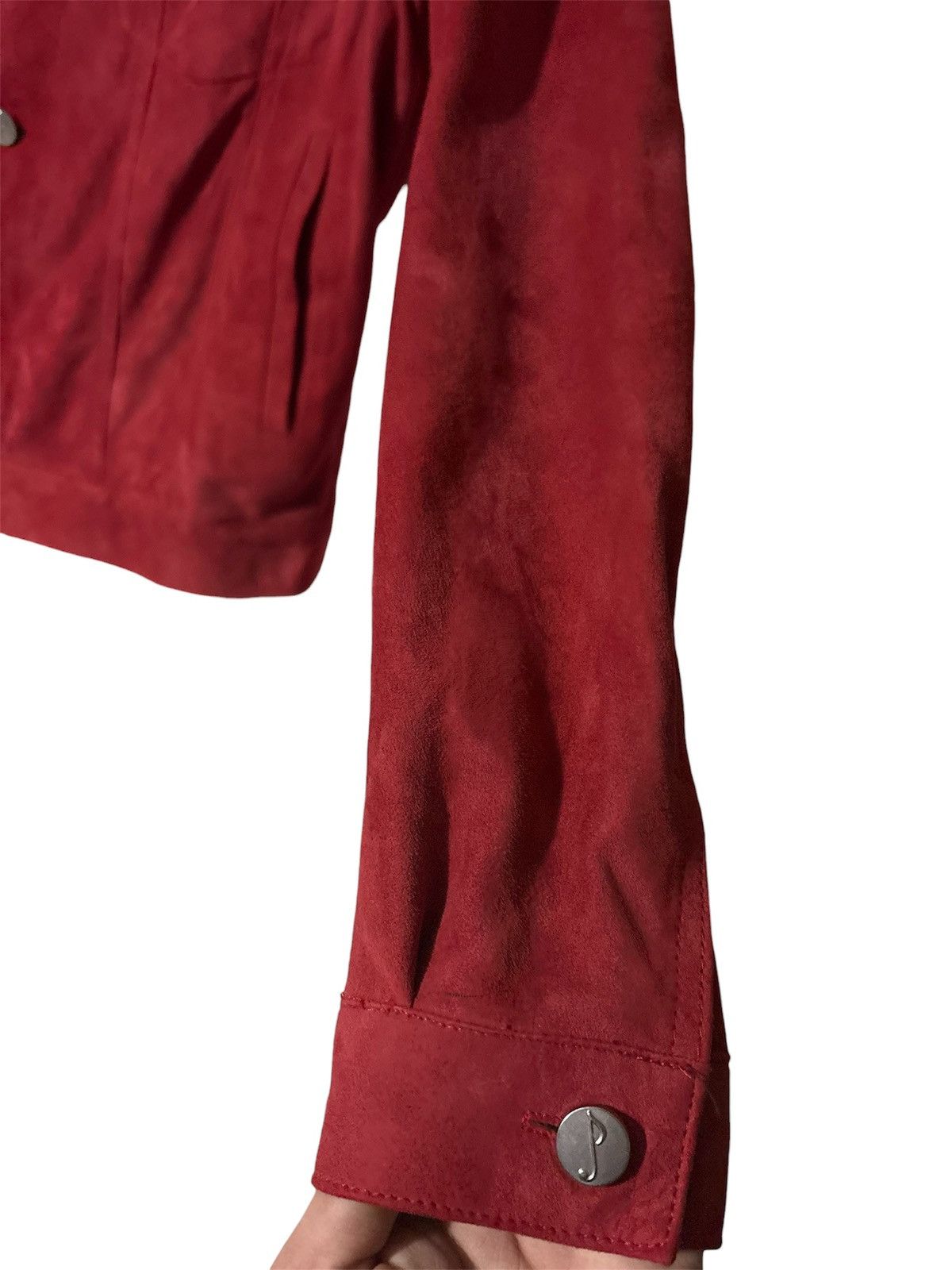 Jarod John Leonard JJL Goat Suede Red Trucker Jacket Size US M / EU 48-50 / 2 - 8 Thumbnail