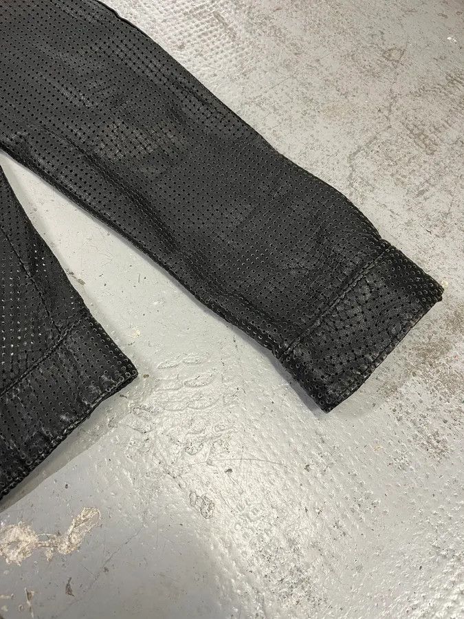 Giorgio Brato Giorgio Brato Black Perforated Leather Biker Jacket Size US M / EU 48-50 / 2 - 6 Thumbnail