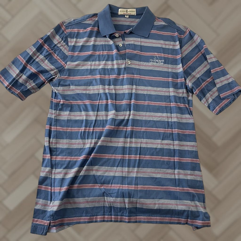 Vintage Fairway & Greene Blue Striped Short Sleeve Golf Polo Shirt Men's XL Size US XL / EU 56 / 4 - 1 Thumbnail