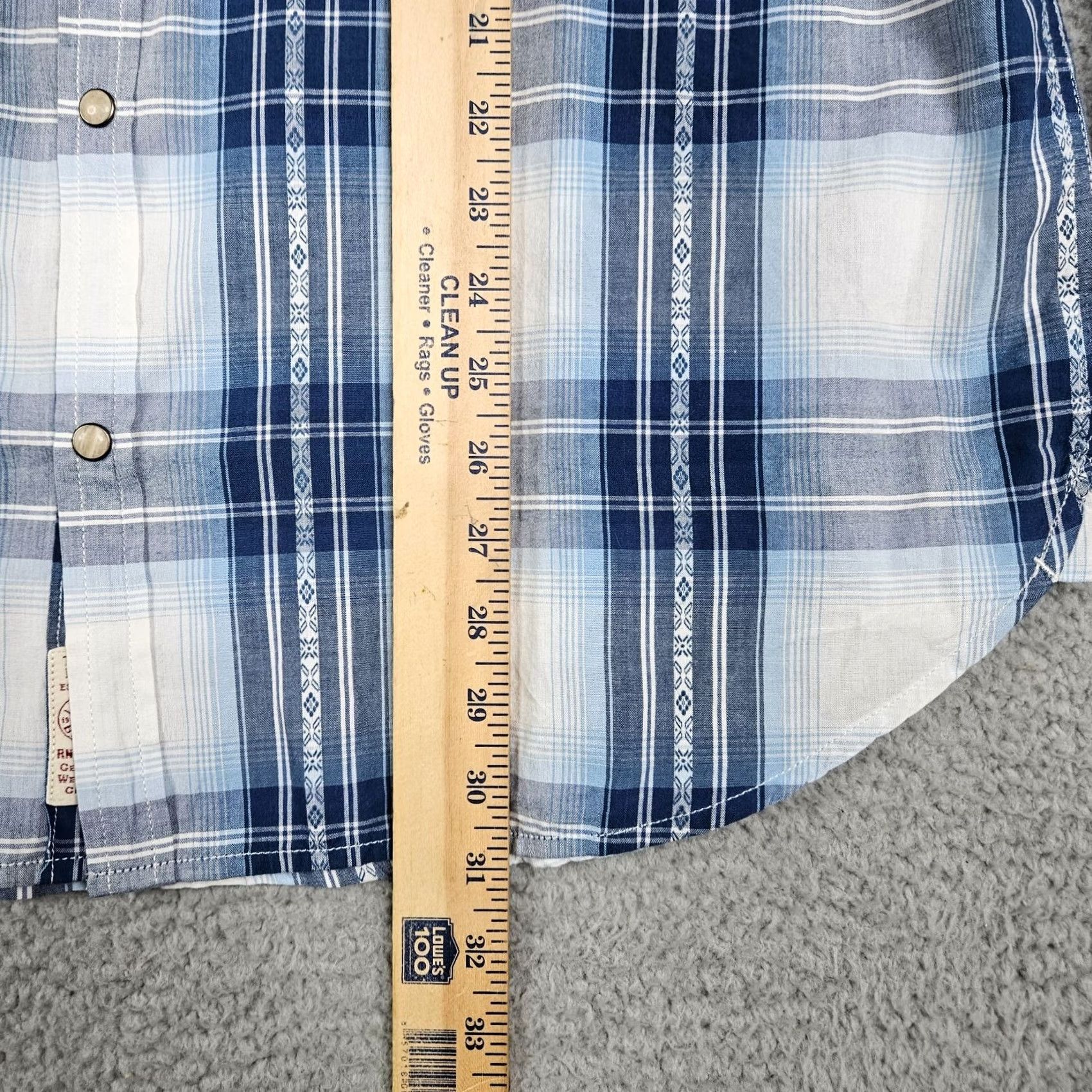 Lucky Brand LUCKY BRAND Men’s Blue Plaid Snap Button Shirt XL Button-Up Casual Denim-Style? Not Denim Size US XL / EU 56 / 4 - 4 Thumbnail