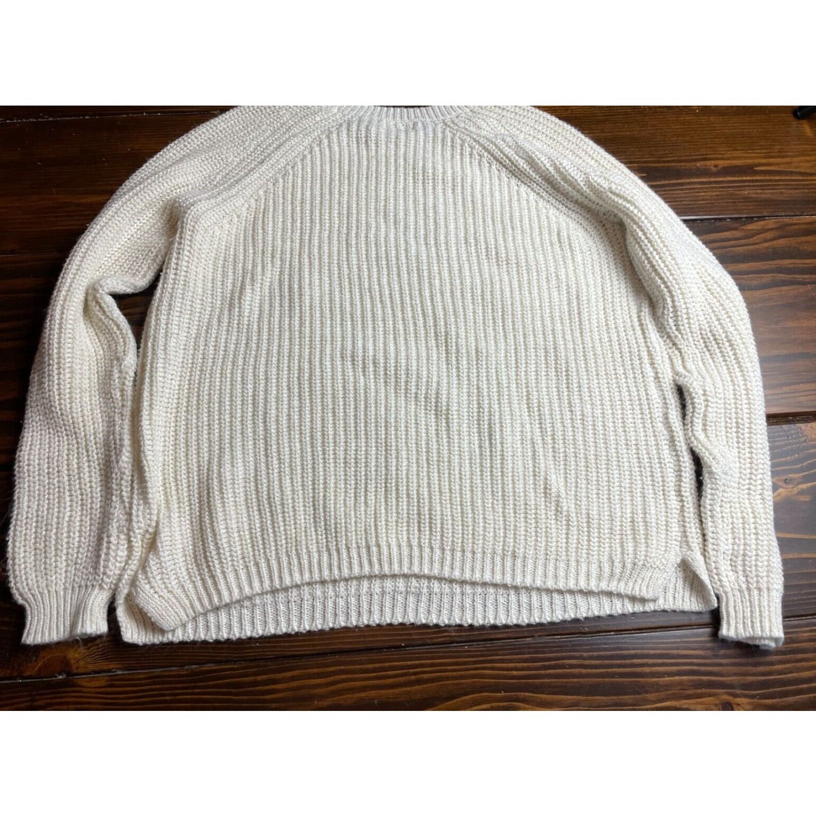 Faded Glory Faded Glory Sweater Women's XXL Cream Metallic Round Neck Long Sleeve Pullover Casual Travel 2000s Mens Womens Boys Girls Size XXL / US 16-18 / IT 52-54 - 2 Thumbnail