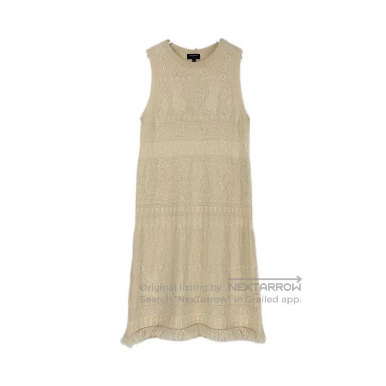Chanel Chanel Beige tassel cashmere dress Size XXS / US 00 / IT 34 - 1 Thumbnail