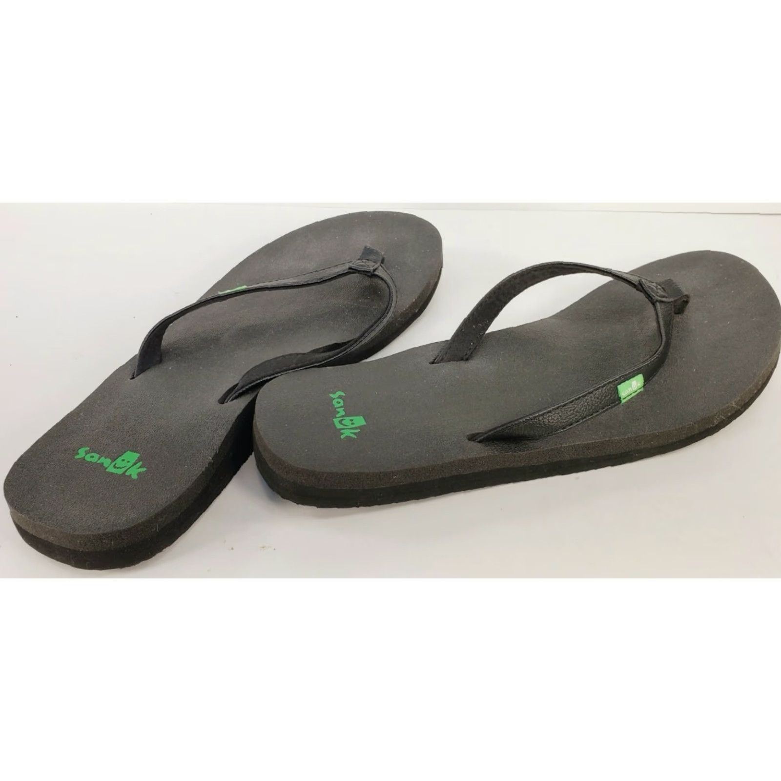 Sanuk Sanuk Yoga Joy Women's 7 Flip Flop Toe Post Sandals Black Deep Teal SWS10275 Size US 7 / IT 37 - 5 Thumbnail