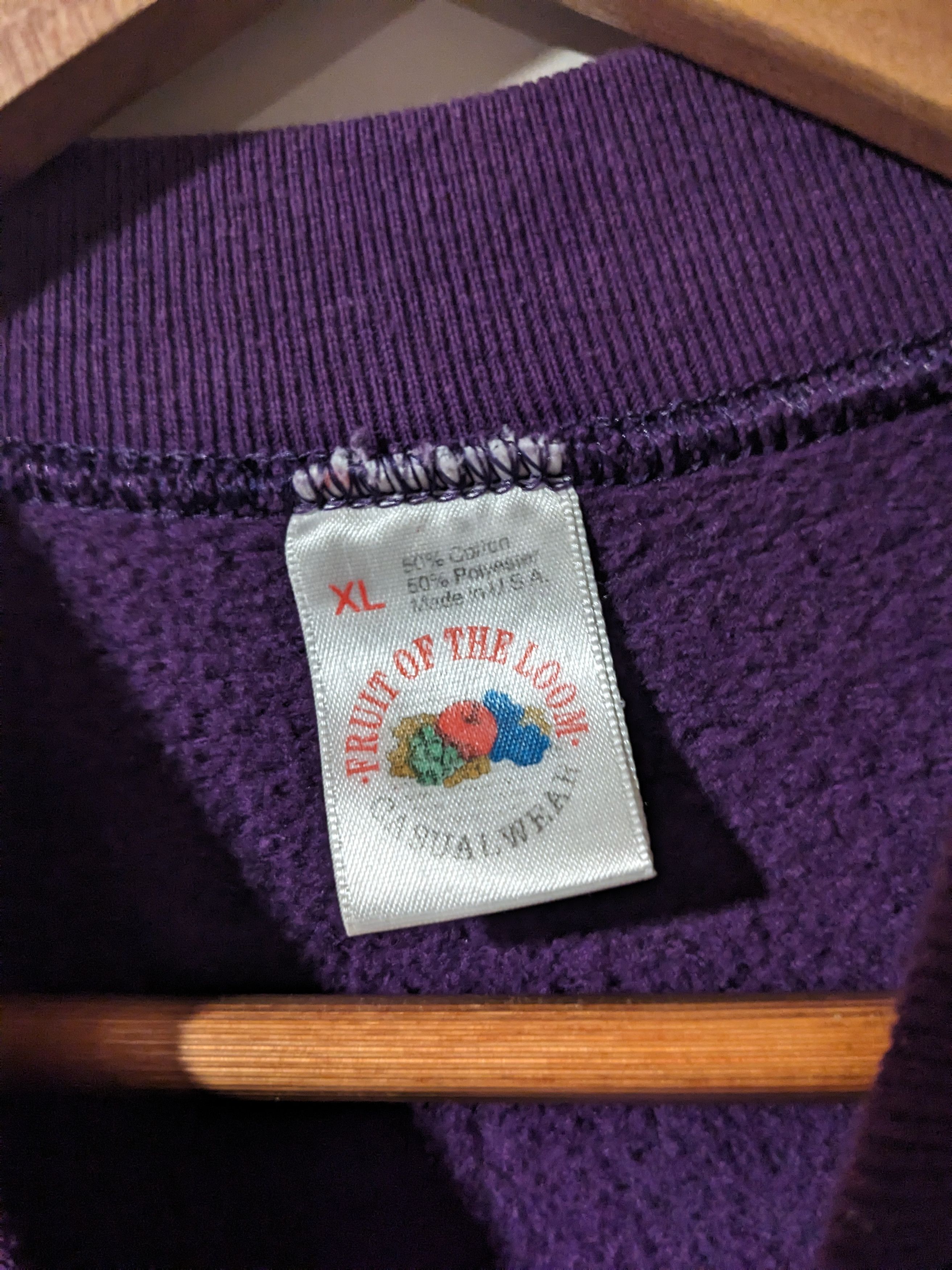 Fruit Of The Loom × Vintage Vintage 90s Fruit of the Loom Blank Essential Sweatshirt Size US XL / EU 56 / 4 - 2 Thumbnail