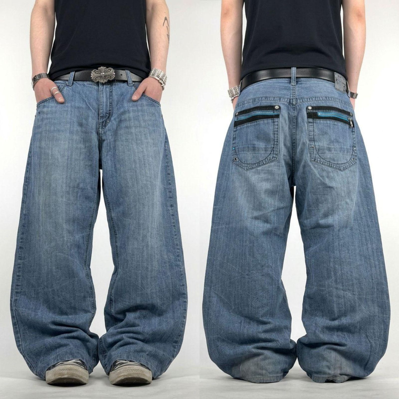 Enyce × Japanese Brand × Vintage Vintage y2k rare zippered enyce skater archive baggy jeans Size US 40 / EU 56 - 1 Thumbnail