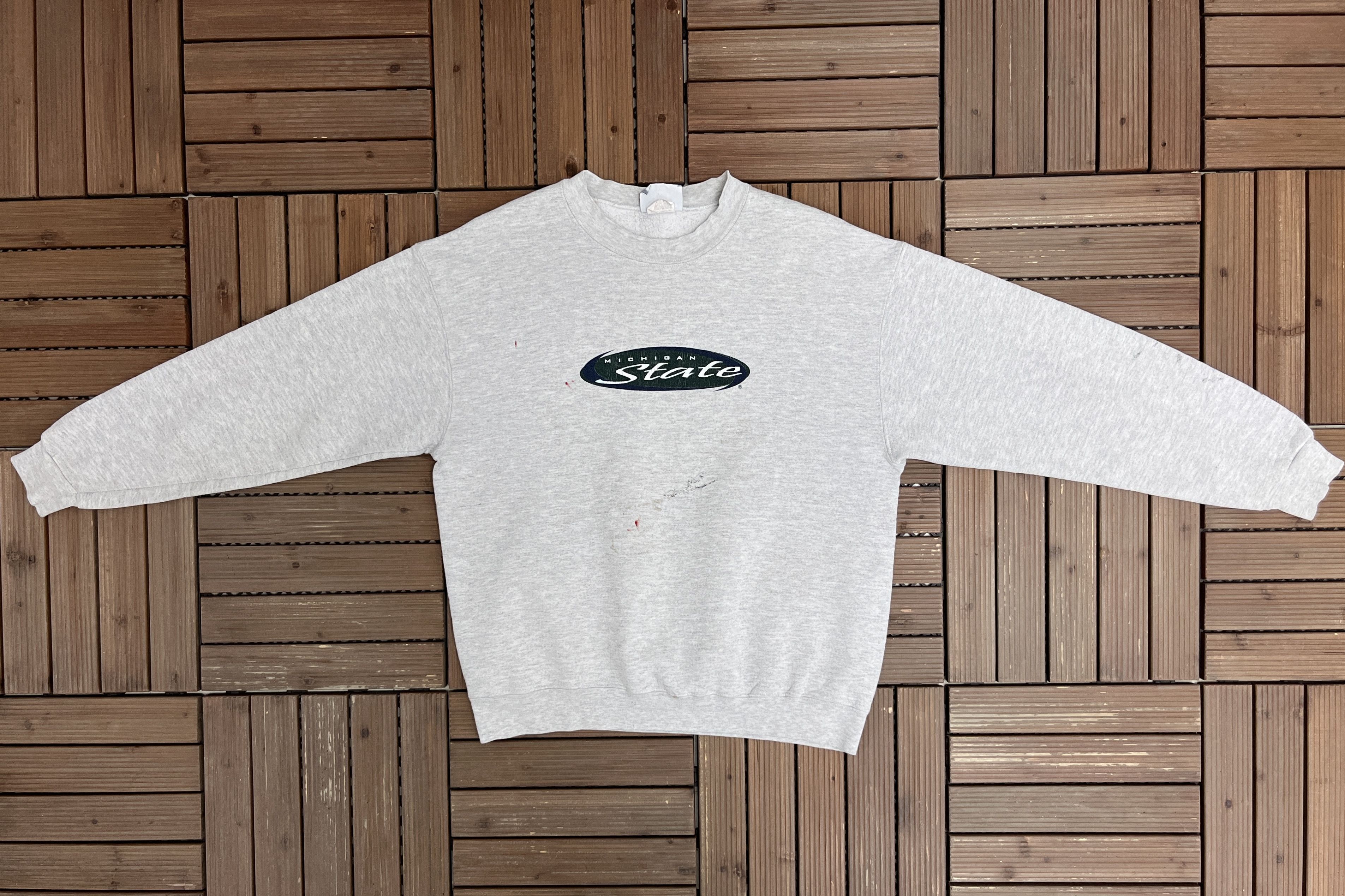 Vintage Michigan State Spartans Vintage Grey Crewneck Sweater Size US L / EU 52-54 / 3 - 5 Thumbnail