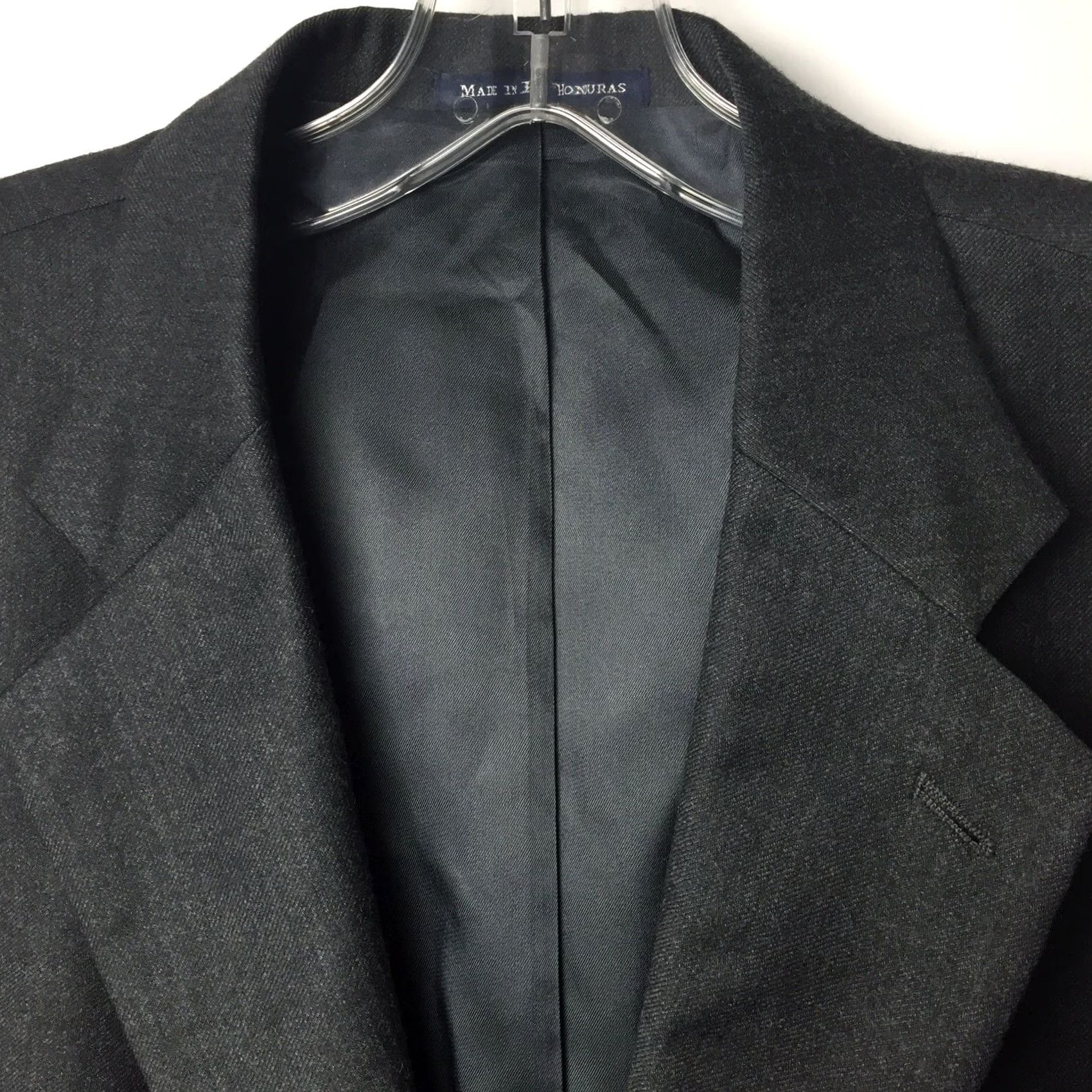 Lands' End Lands' End Blazer Mens 44 Gray Wool 2-Button Single-Breasted Notch Lapel Jacket Coat Business Regular Size 44 Mens Gray Wool Blazer Size 44R - 2 Thumbnail