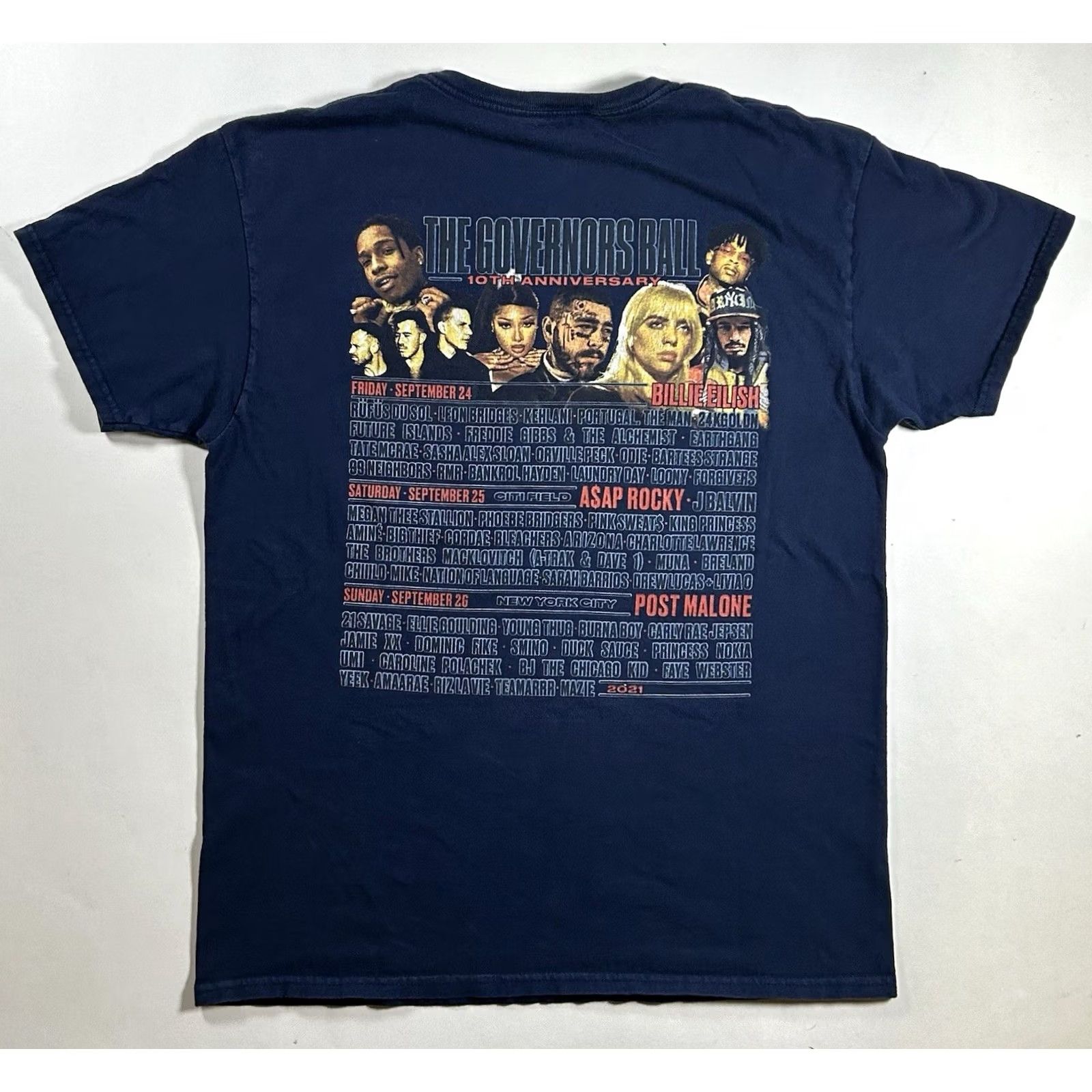 Fruit Of The Loom Governors Ball NYC 2021 Tour Shirt Medium Billie Eilish Post Malone A Rocky Blue Cotton M Unisex Adults Fruit of the Loom Music Festival Band Size US M / EU 48-50 / 2 - 2 Thumbnail