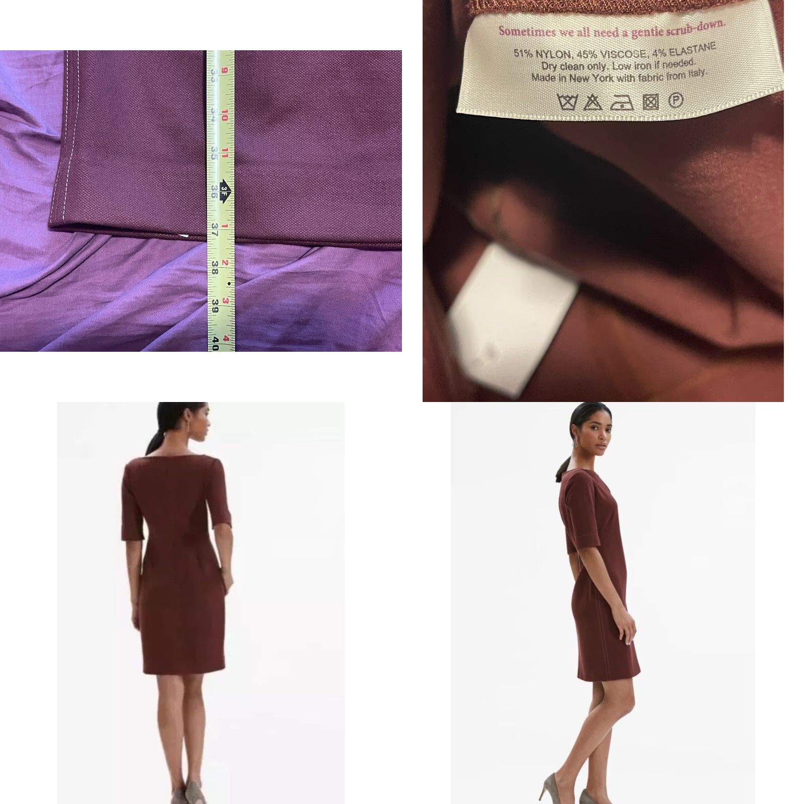 CHOCOOLATE VINTAGE MM LaFleur Narie Textured Ponte Midi Dress Chocolate Plus Size +1 Business Casual Womens Size XS / US 0-2 / IT 36-38 - 8 Thumbnail