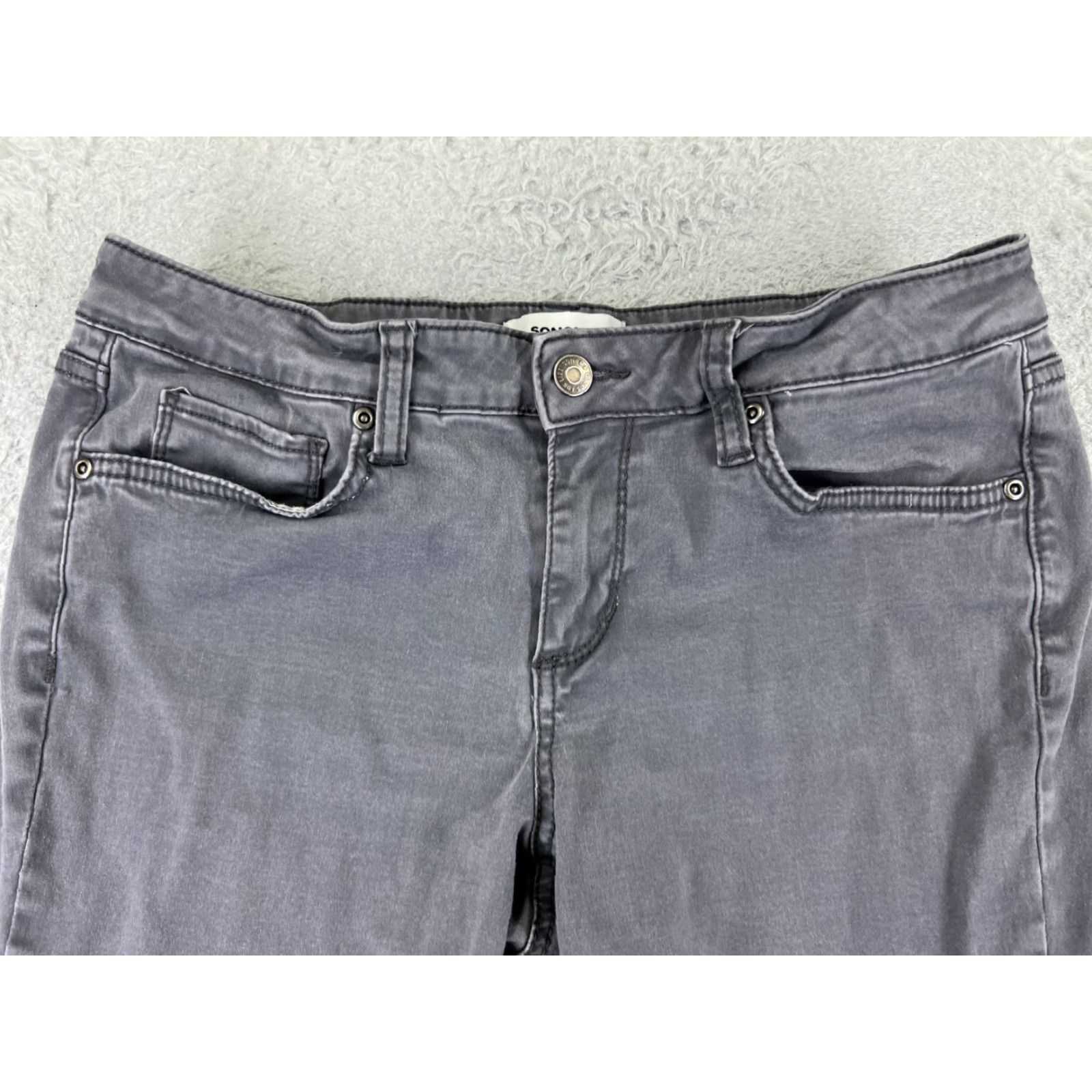 Vintage Sonoma Jeans Womens 10 Gray Skinny Leg Cotton Viscose Blend Stretch 28x27 Casual Slim Denim Modern 90s? Size 32" / US 10 / IT 46 - 4 Thumbnail