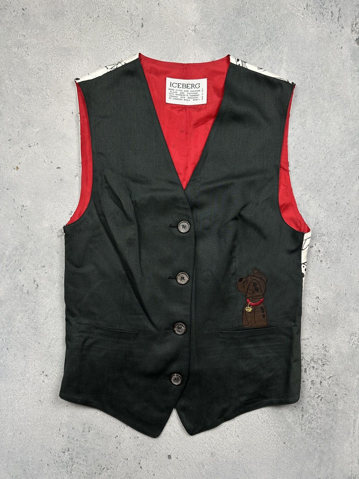 Iceberg Vintage Iceberg x Disney 101 Dalmatians Dog Embroidered Vest Size 44R - 8 Thumbnail