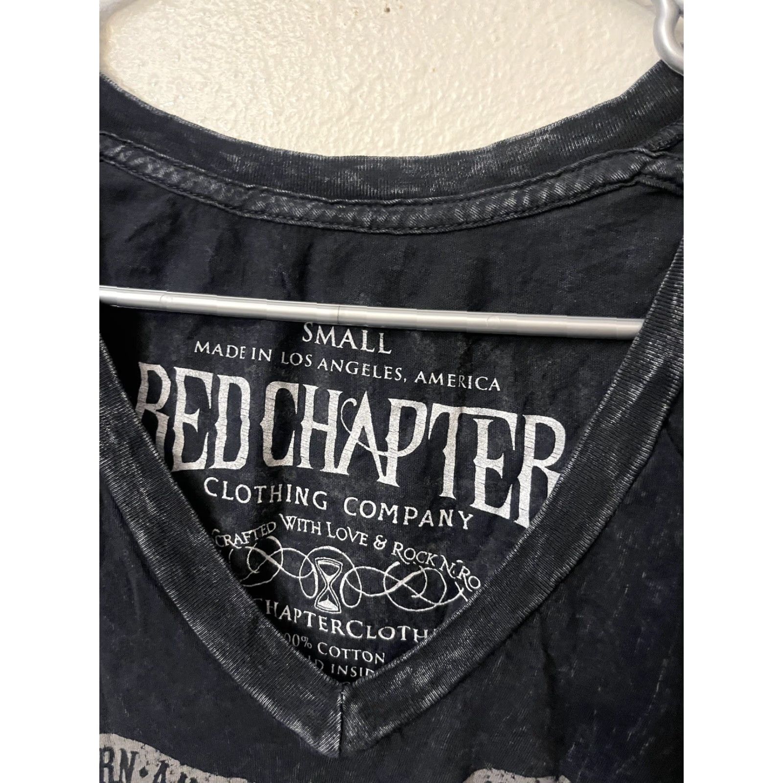 CO Red Chapter Clothing Co Women Small V-Neck T Shirt Born American Raised Country Size S / US 4 / IT 40 - 3 Thumbnail