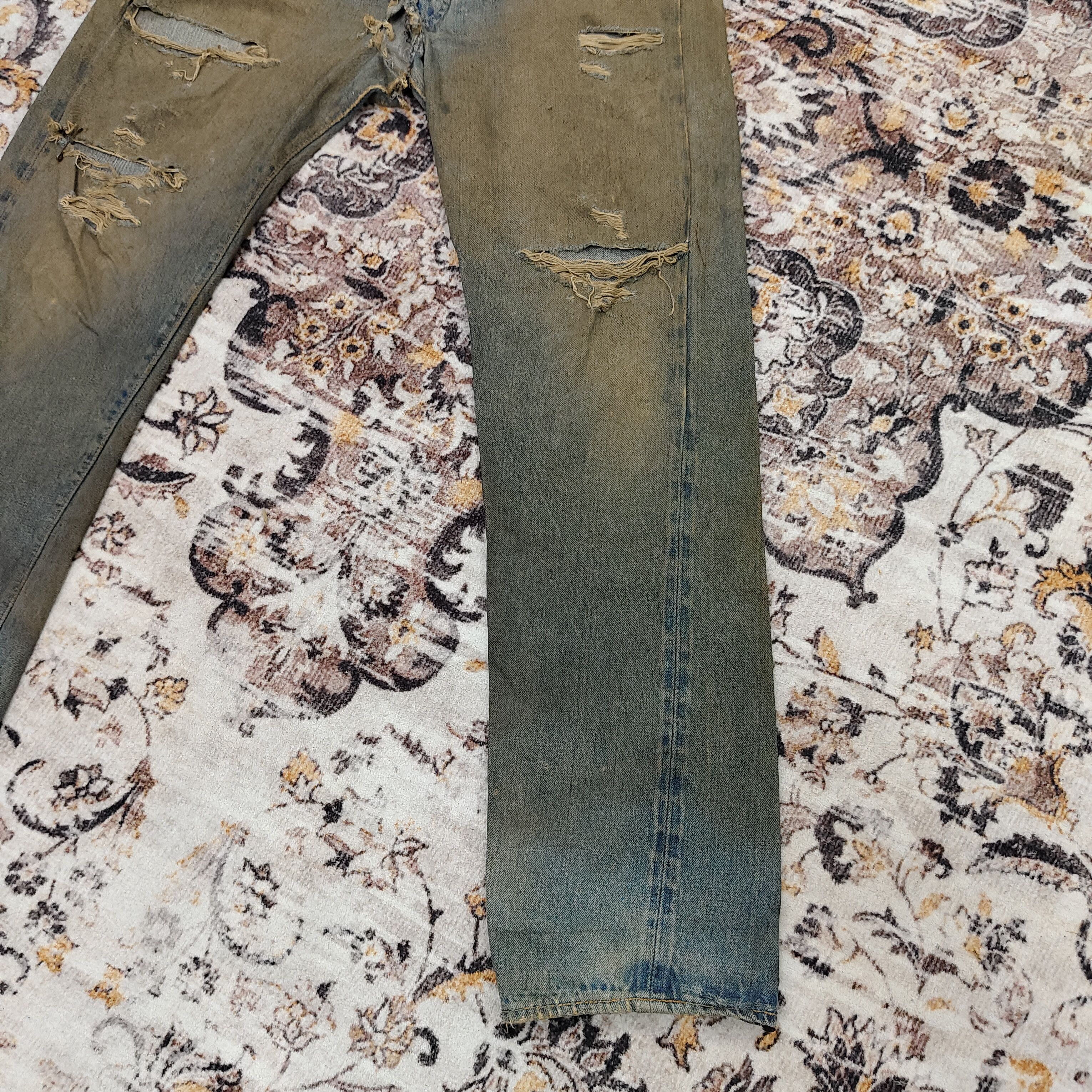Levi's True Vintage 70s Levi's 501 Selvedge Distressed Ripped Jean Size US 34 / EU 50 - 4 Thumbnail