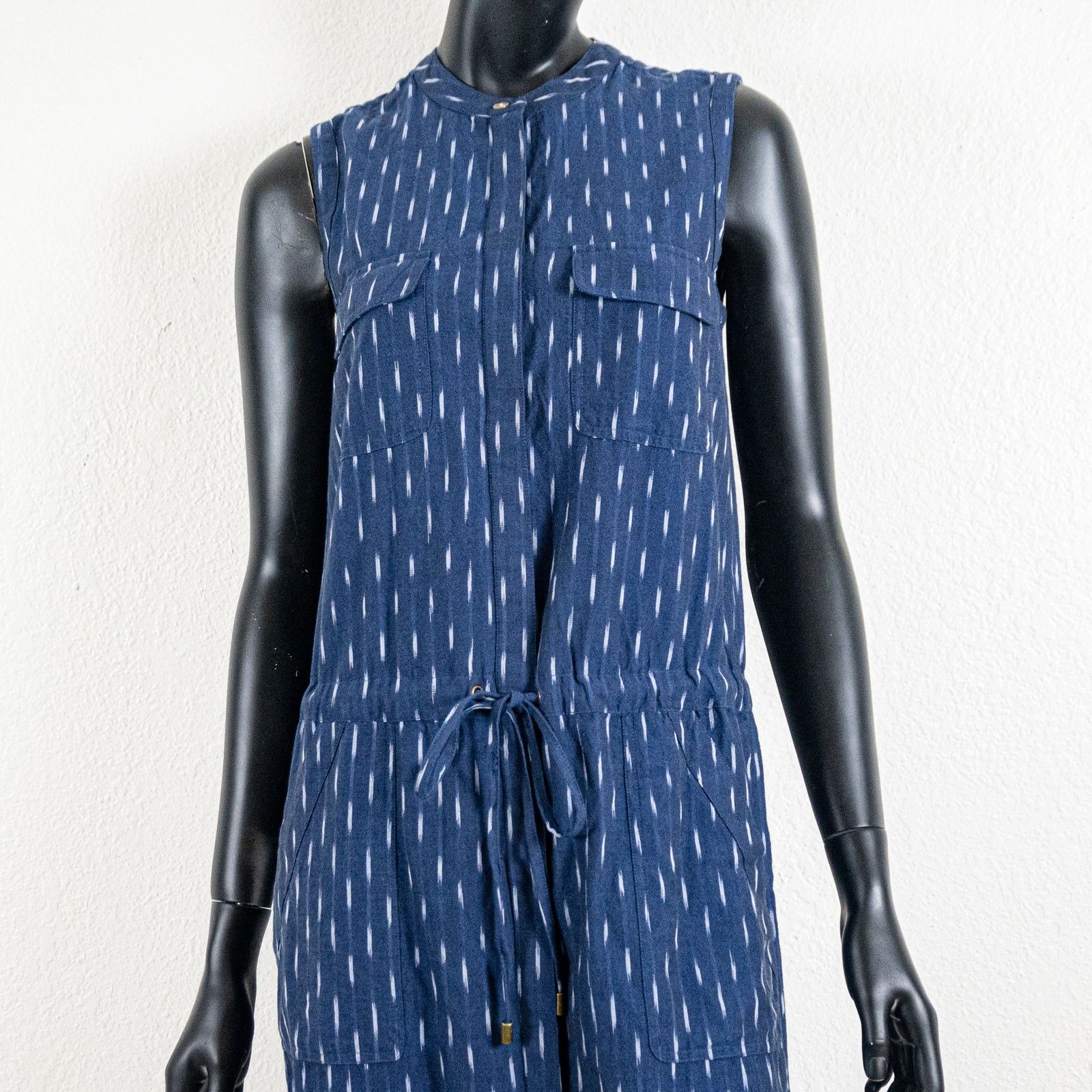 Faherty Faherty $198 Women's Saylor Dress in Midnight Ikat blue Size XS / US 0-2 / IT 36-38 - 10 Thumbnail