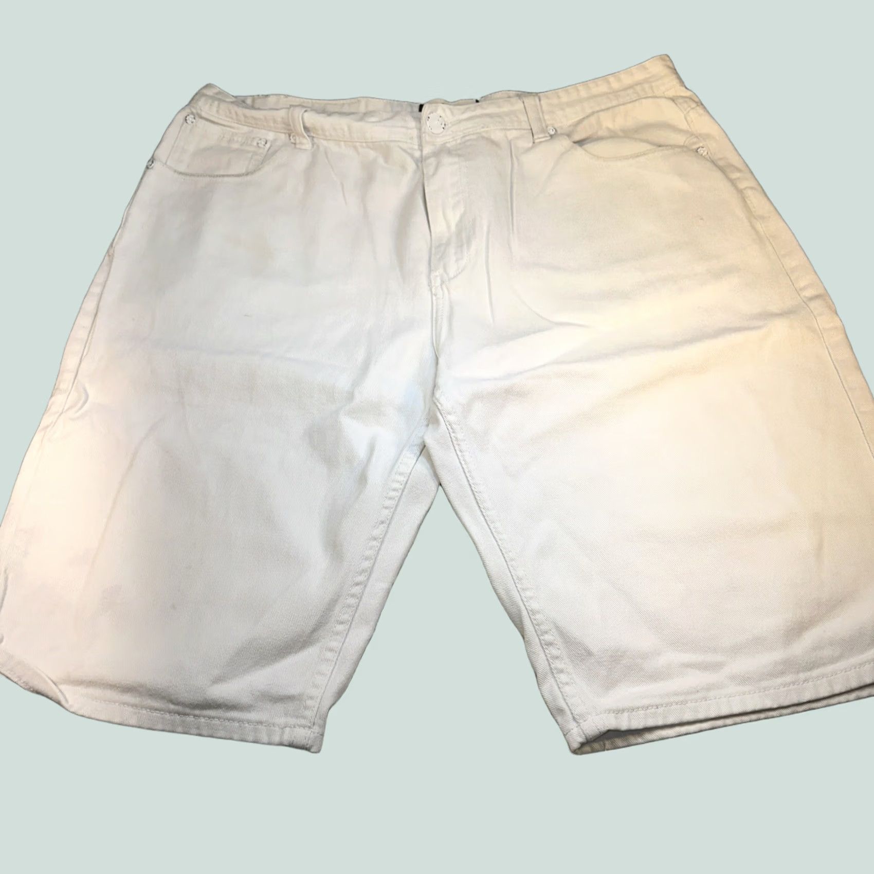 Changes VINTAGE MX Men White Bermuda Jeans Shorts 90s Y2K Baggy Waist 40 Mens Size US 40 / EU 56 - 1 Thumbnail
