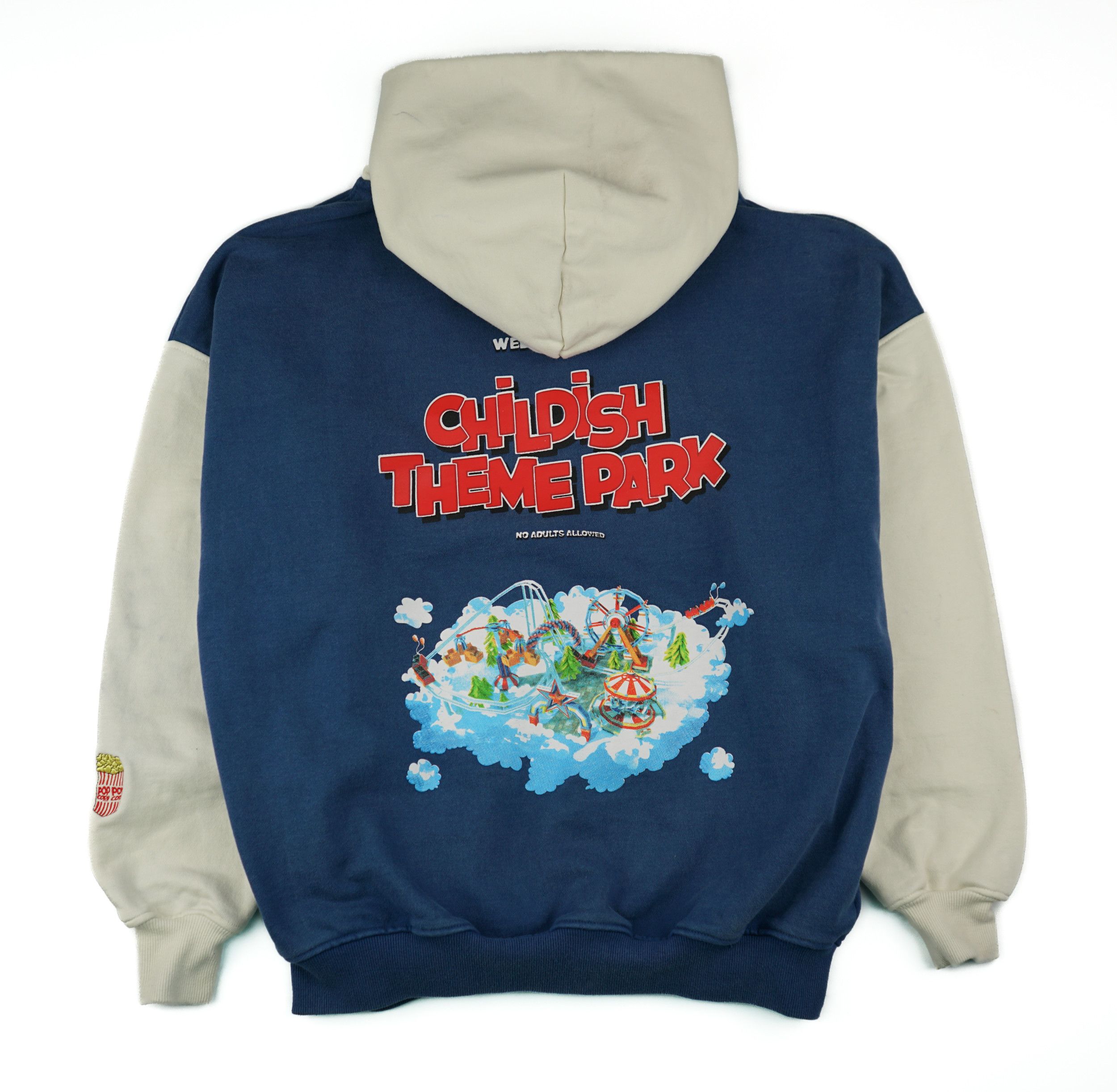 image of Childs x Vintage Childish Distressed Hoodie in Blue, Men's (Size Medium)