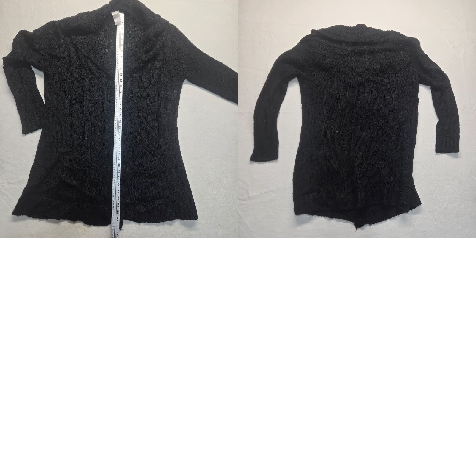 Vintage VINTAGE Just My Size Black Cardigan Sweater Plus 3X Solid Open Womens Size XXL / US 16-18 / IT 52-54 - 8 Thumbnail