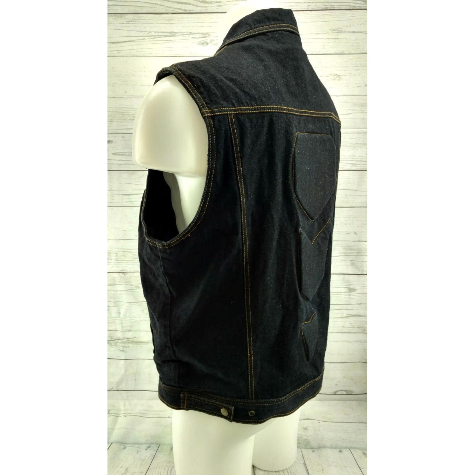 Element Xelement Armor Padded Motorcycle Vest Denim Jacket XL Black, Men, Vintage? (No) Shirt? Size US 36 / EU 52 - 7 Thumbnail