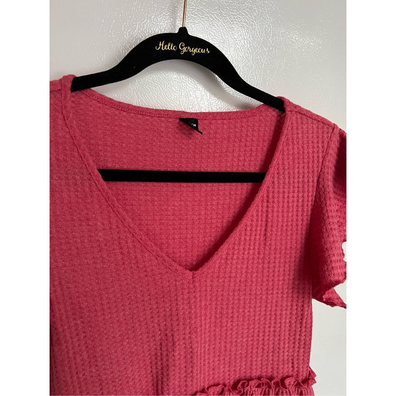 Shein Shein Pink Waffle Knit Top Woman’s Size Large Size L / US 10 / IT 46 - 3 Thumbnail