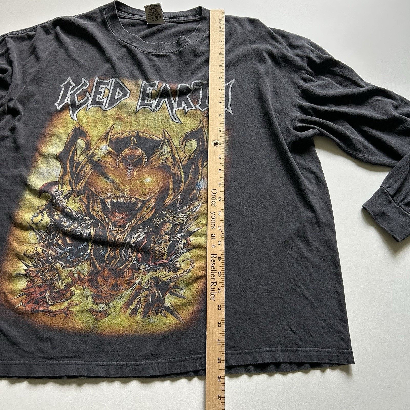 Band Tees Vintage Iced Earth T Shirt XL Boxy Long Sleeve Dark Genesis Size US XL / EU 56 / 4 - 9 Thumbnail