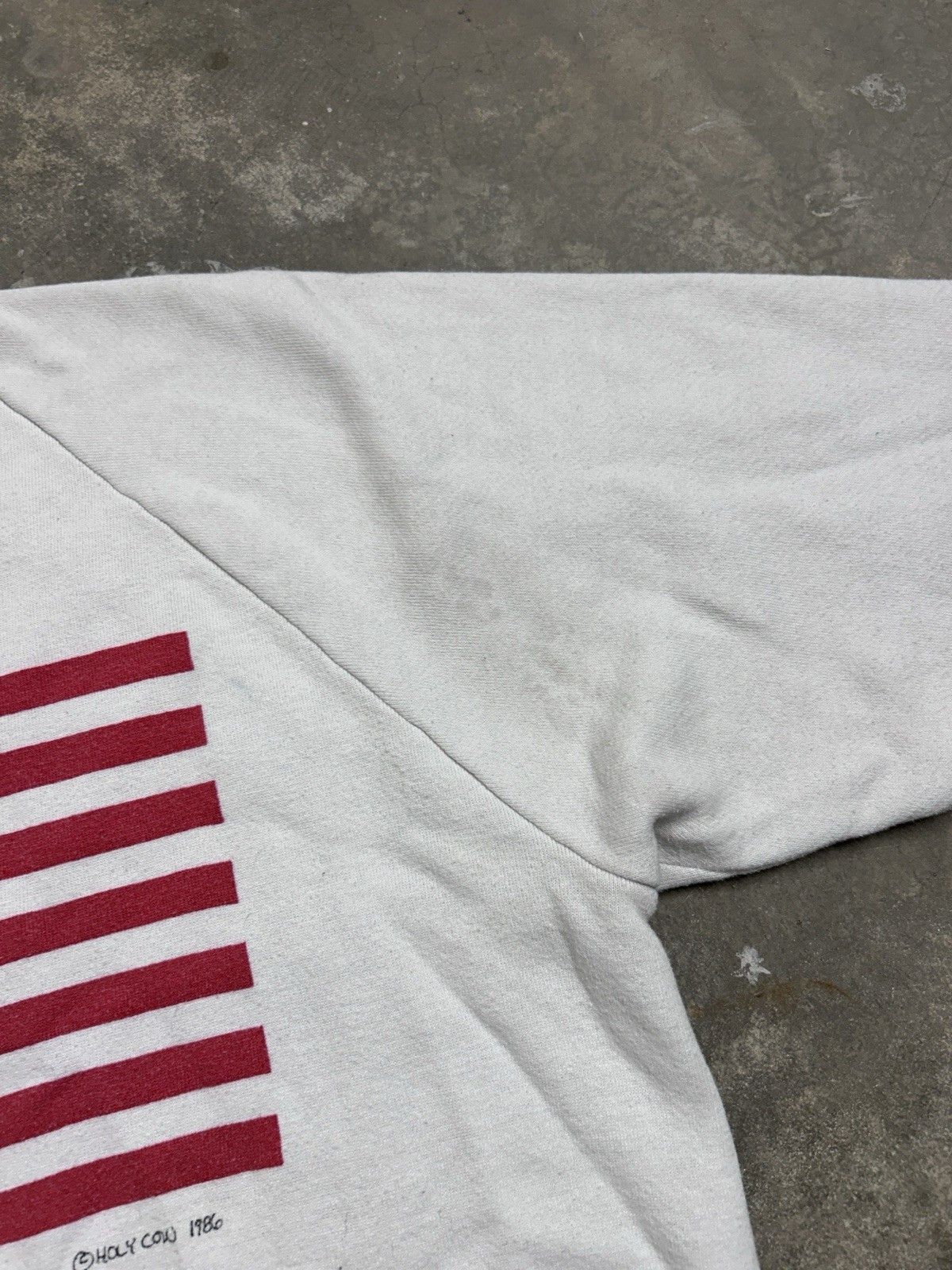 Jerzees Vintage 80’s Holy Cow Flag Graphic Sweatshirt Size Large Size US L / EU 52-54 / 3 - 5 Thumbnail
